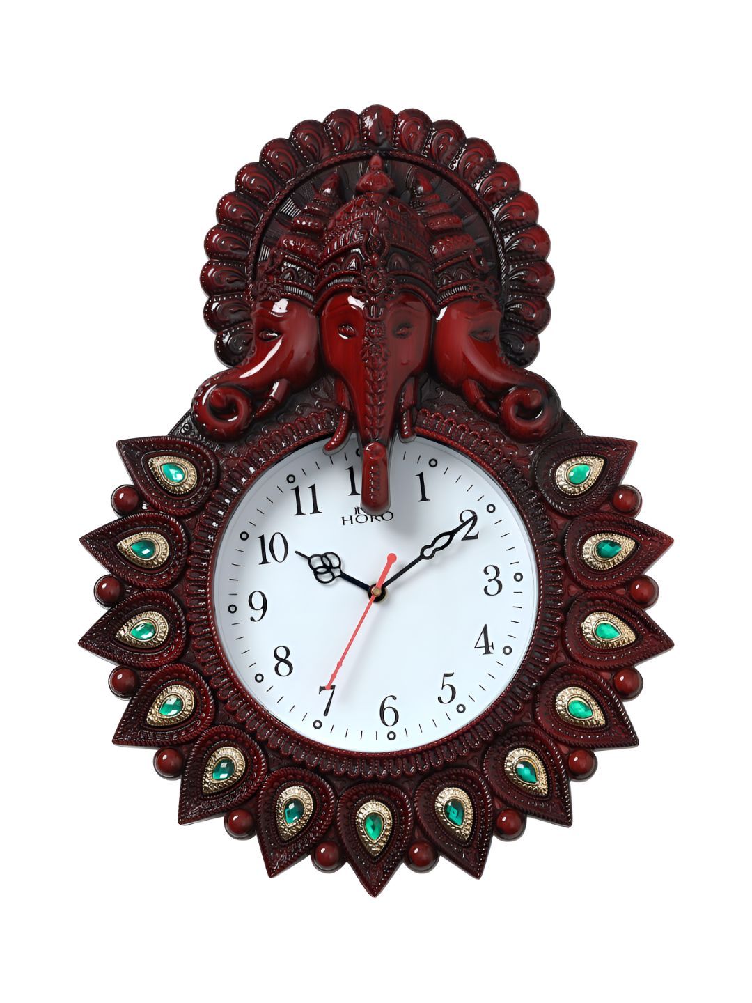 Horo Brown & White Printed Traditional Wall Clock