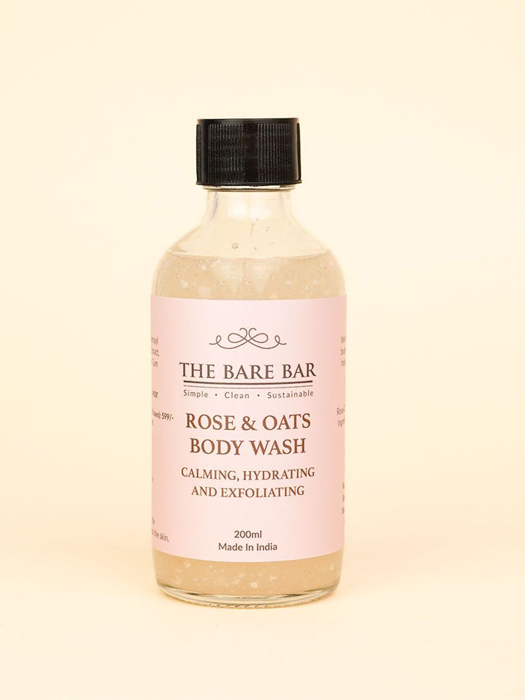 The Bare Bar Rose & Oats Calming, Hydrating & Exfoliating Body Wash- 200 ml-image-15