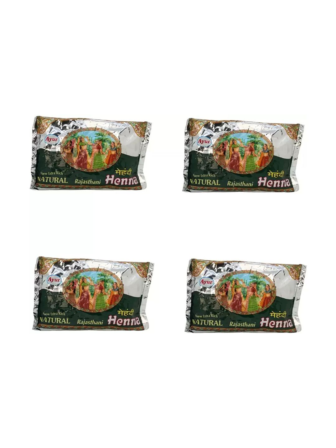 AYUR HERBALS Set Of 4 Rajasthani Henna Hair Color Powder - 160 g Each-picture-33