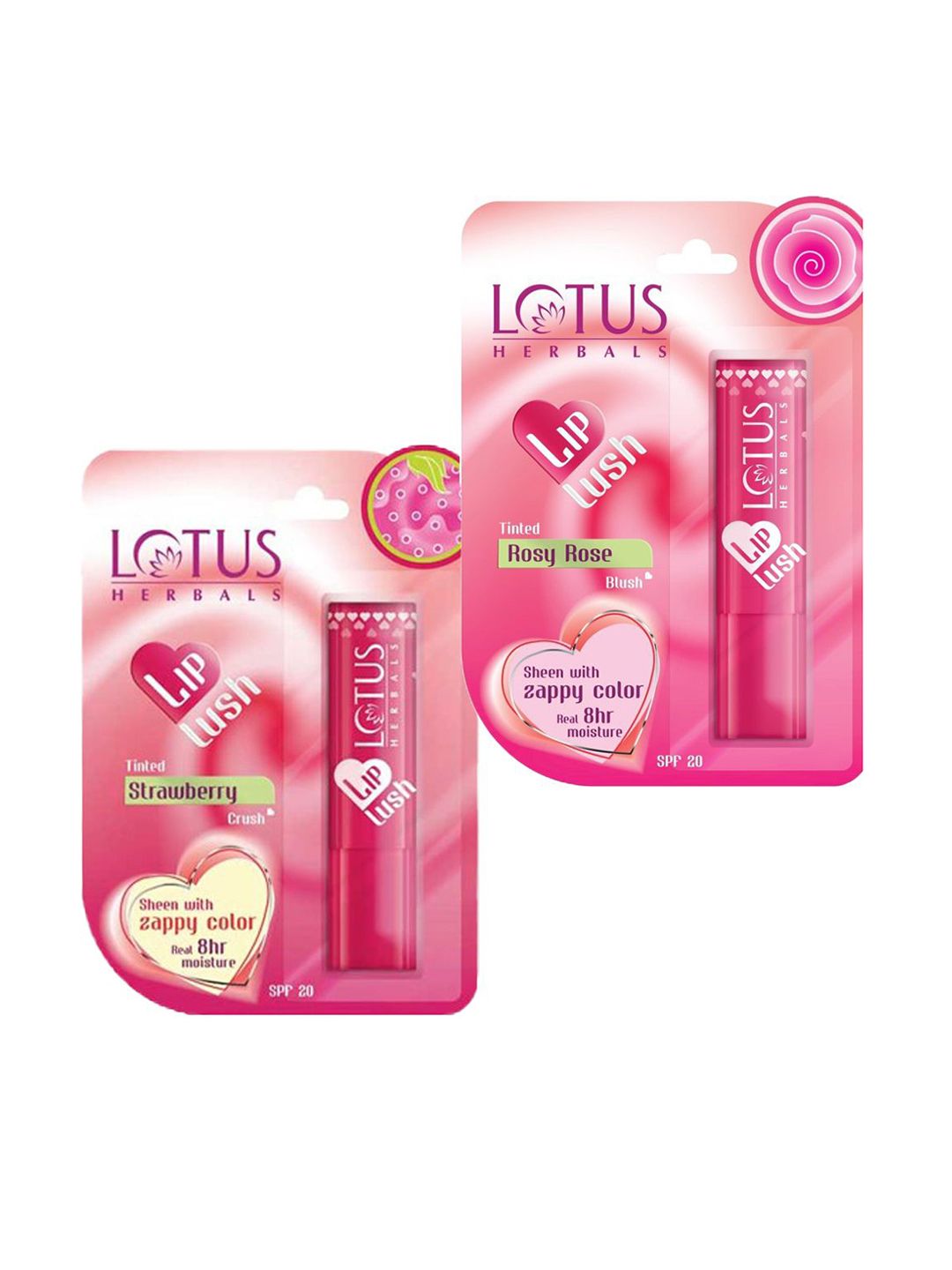 Lotus Herbals Set Of 2 Lip Lush Lip Balm - 3.4 g Each - Strawberry Crush & Rosy Rose Blush-picture-26