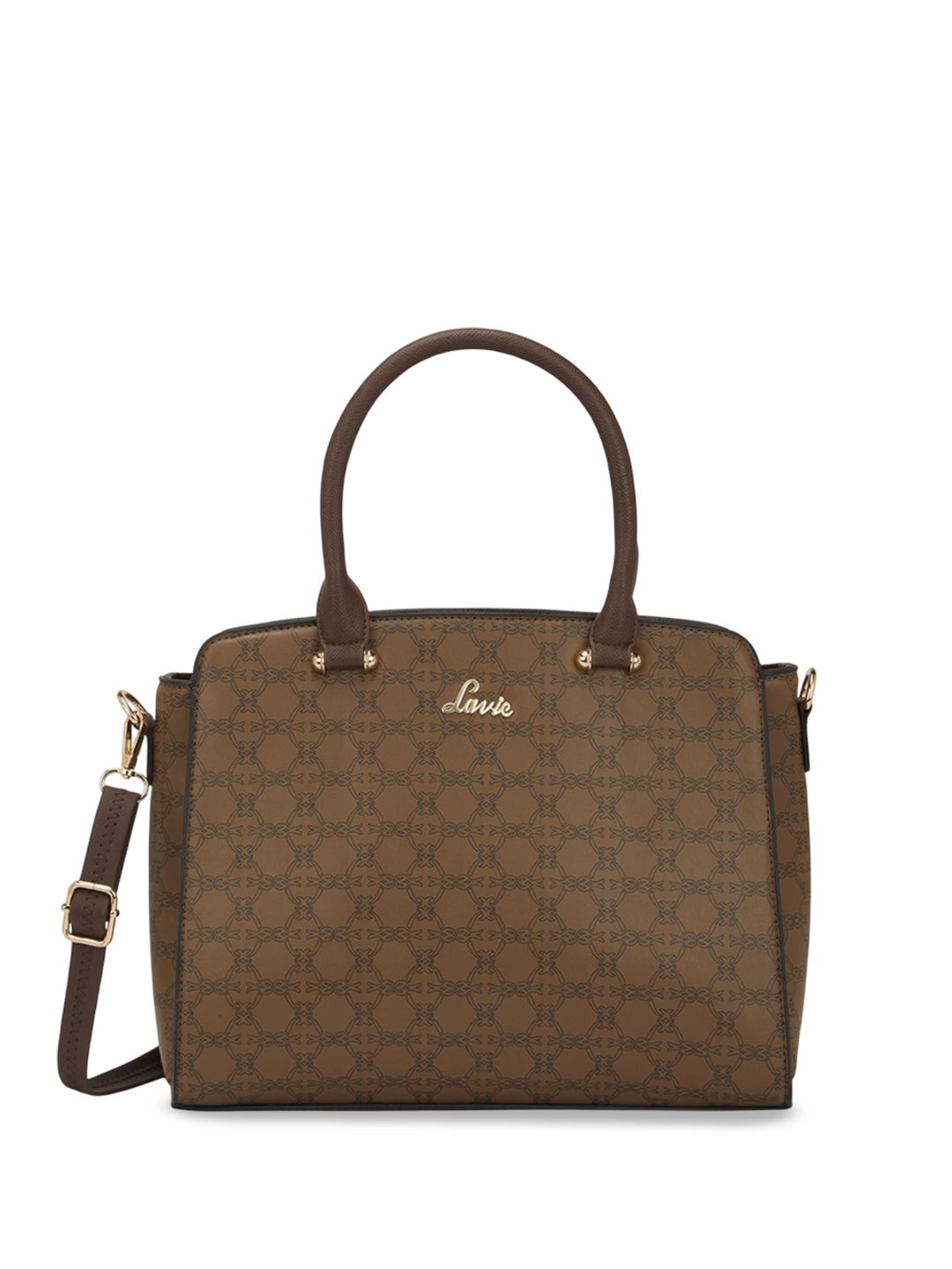 Lavie Printed Structured Satchel with Quilted-picture-34