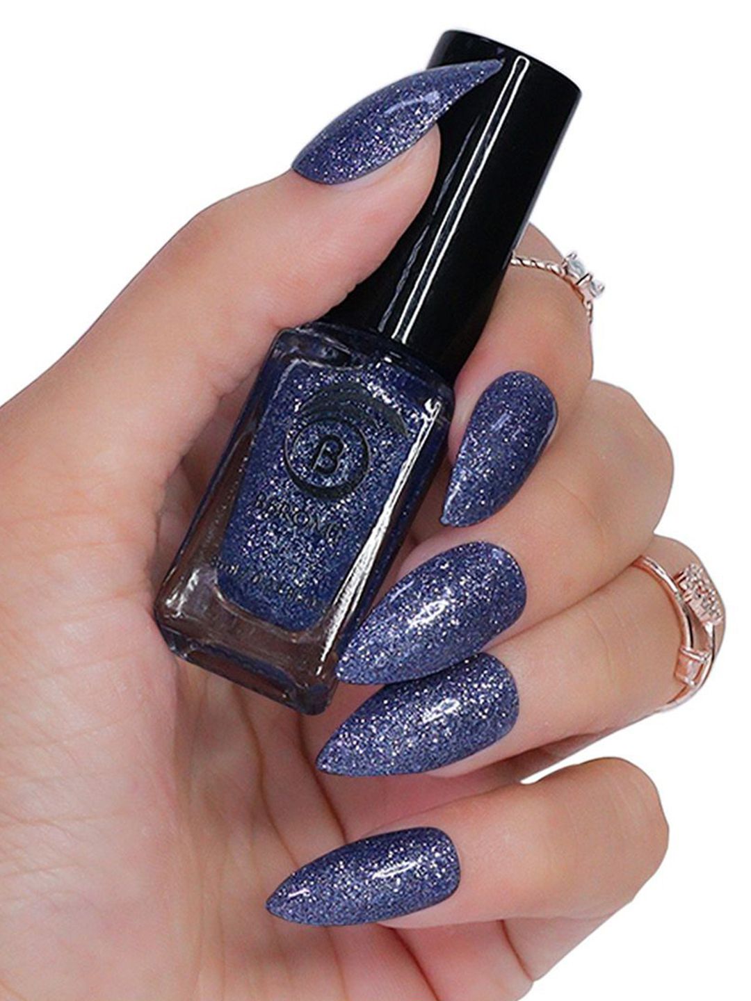 BEROMT Reflective Glitter Quick Dry Nail Polish- 8 ml- BNP 317 - Blue-image-40
