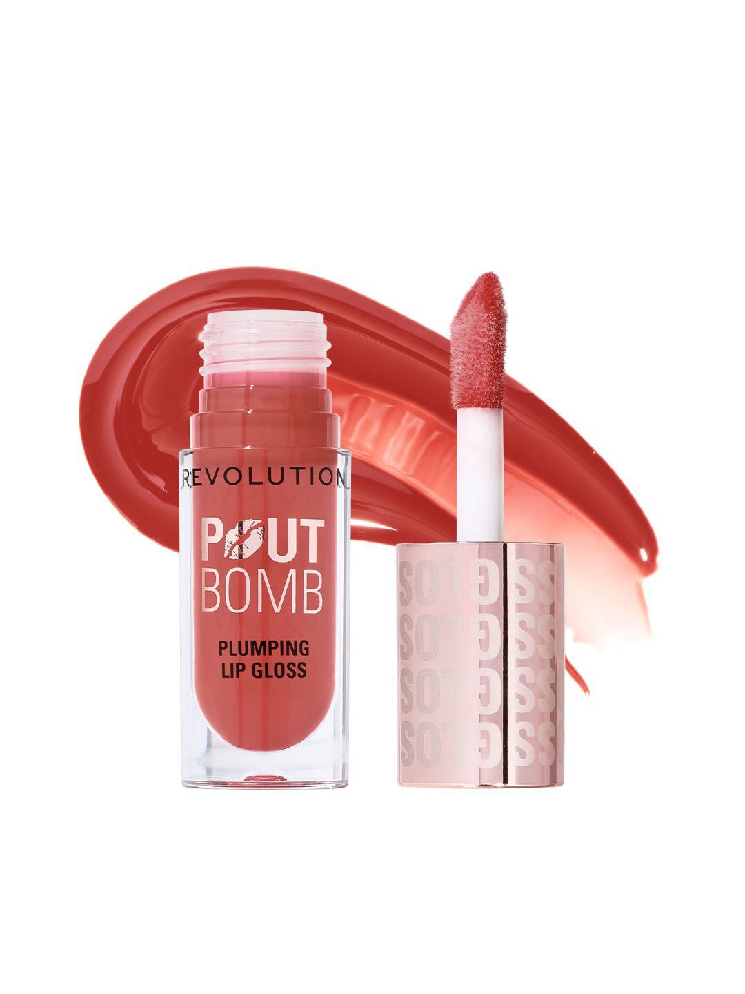 Makeup Revolution London Pout Bomb Plumping Lip Gloss - 4.6 ml - Melba Warm Peach-image-18