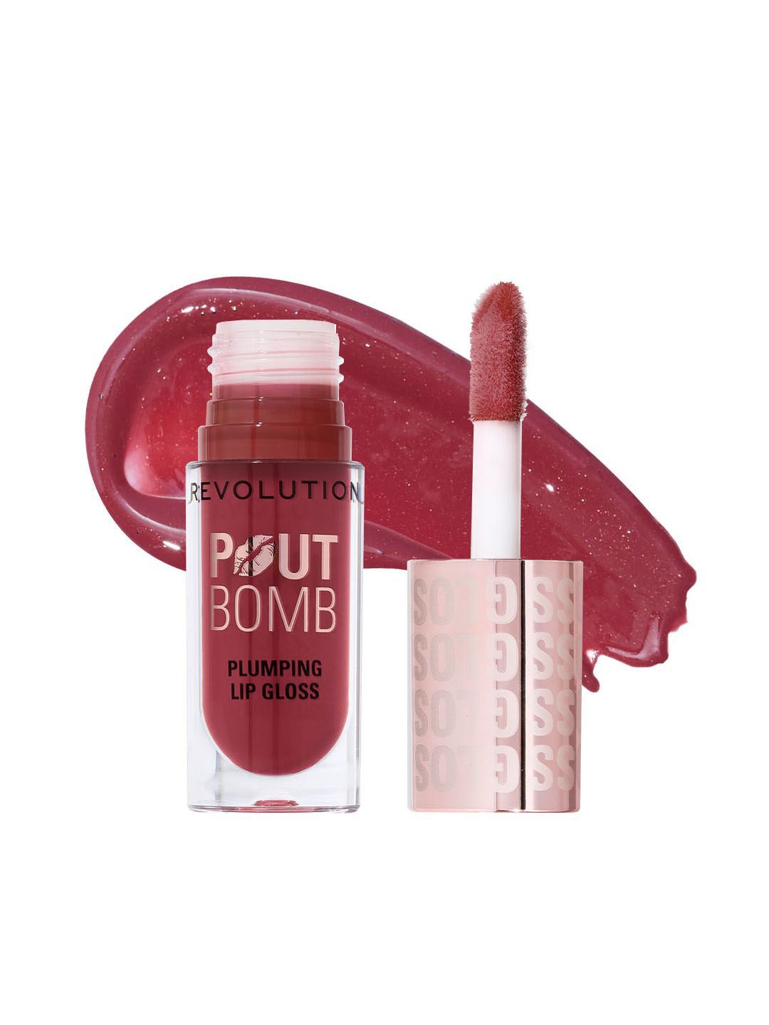 Makeup Revolution London Pout Bomb Plumping Lip Gloss - 4.6 ml - Rosewood Rose Pink-image-21