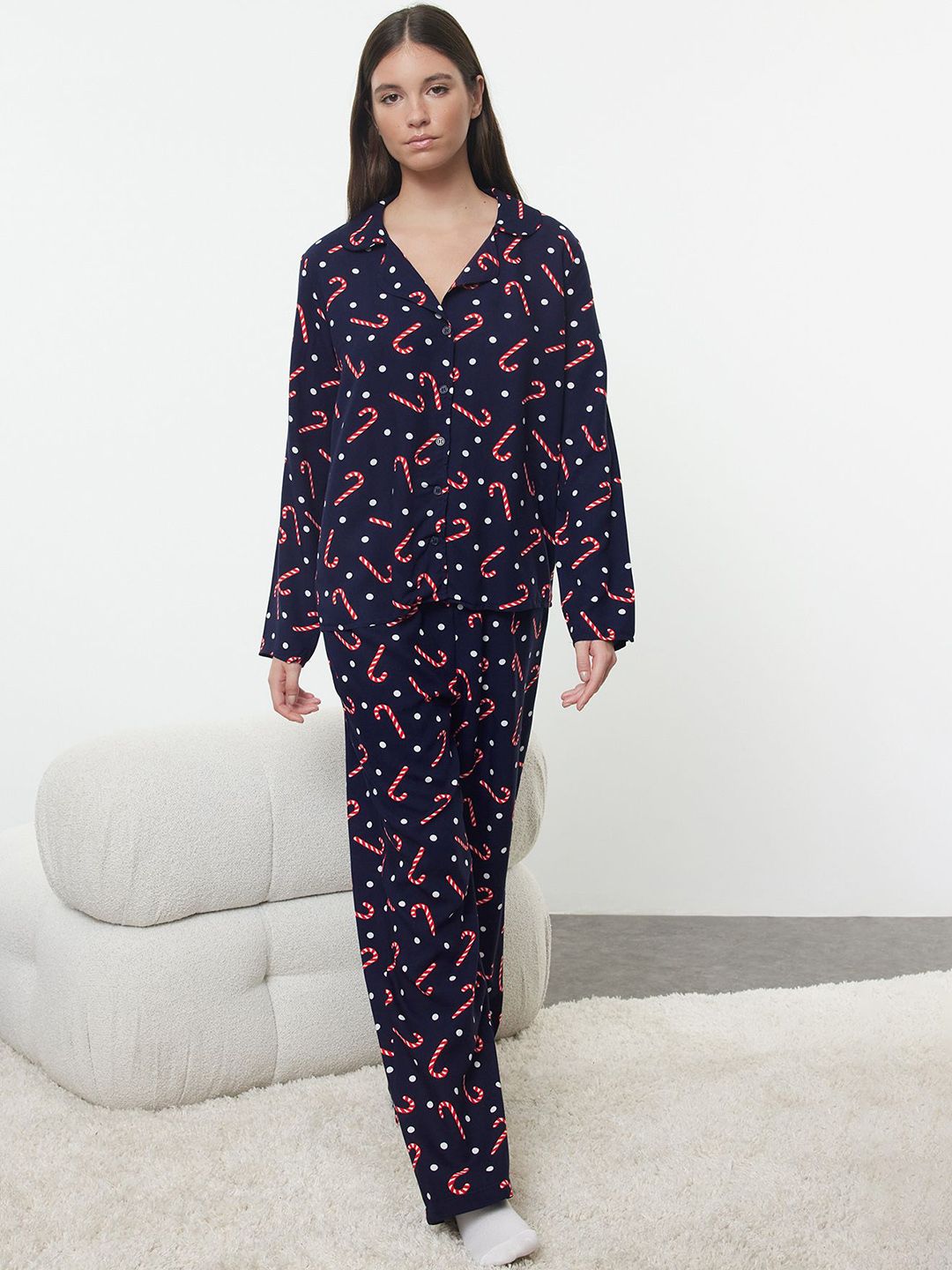 Trendyol Women Printed Night suit-picture-50