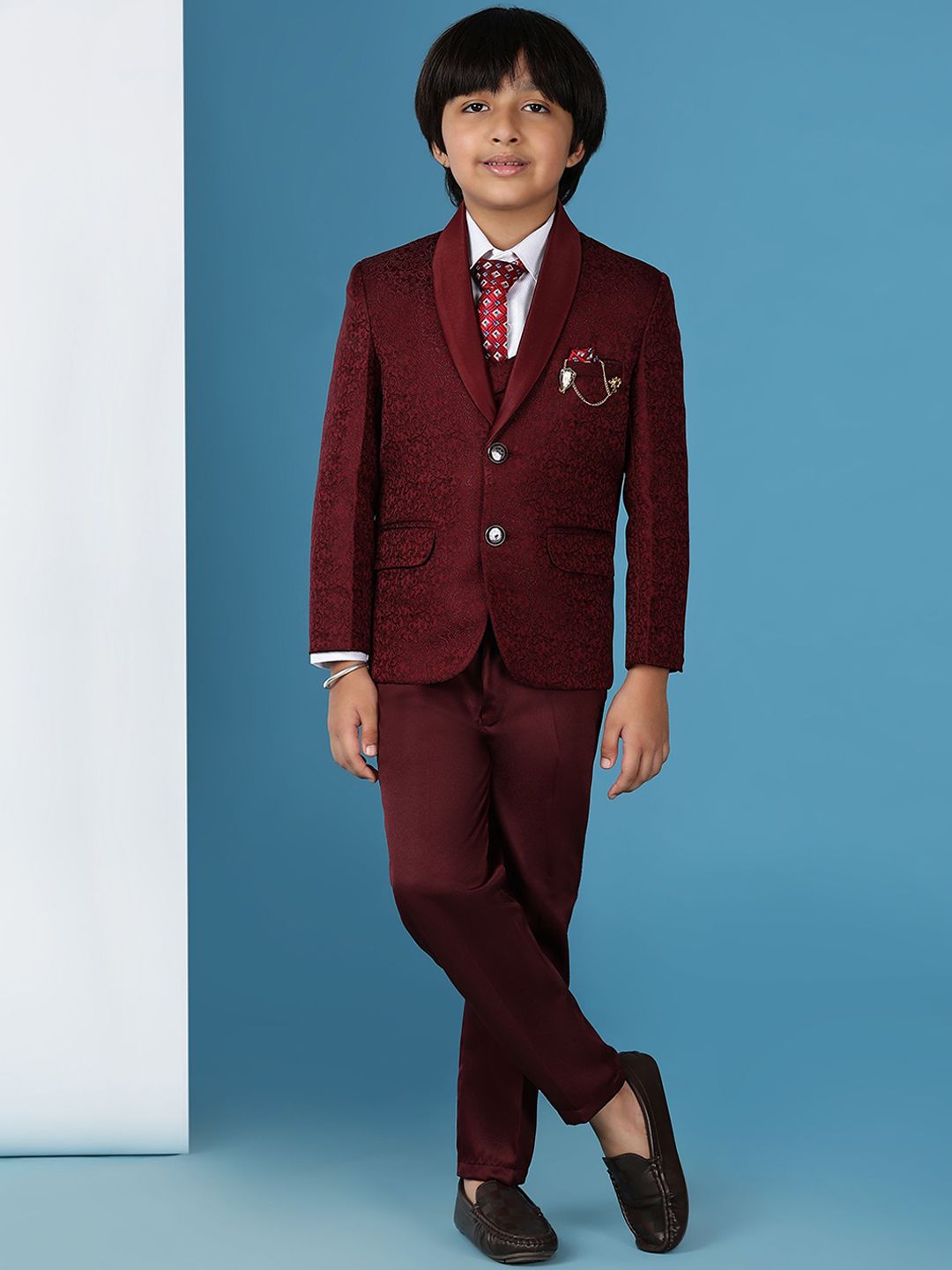 Pro-Ethic STYLE DEVELOPER Boys Self-Design Single-Breasted Five-Piece Party Suit-picture-14