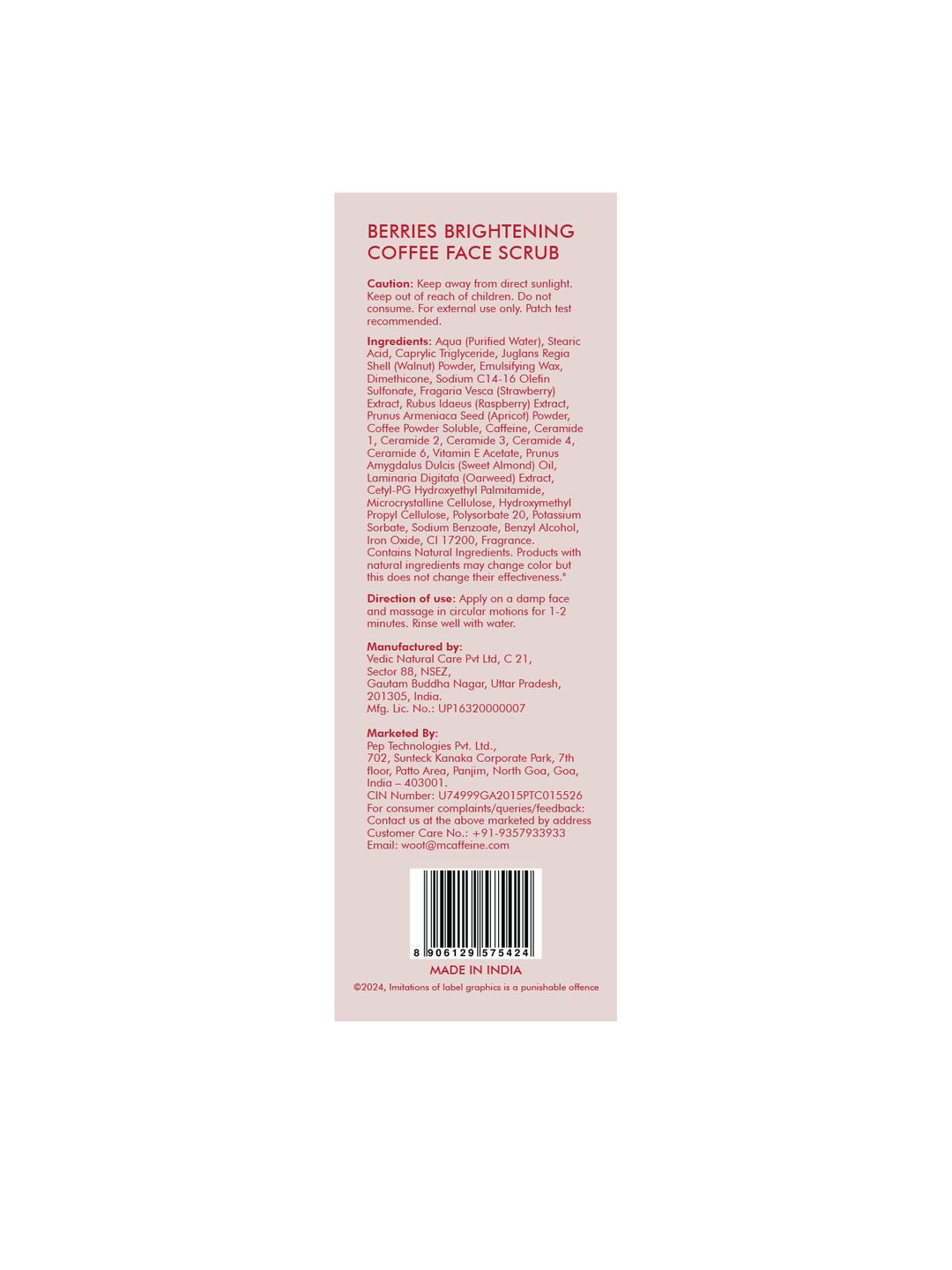 MCaffeine Berries Brightening Coffee Face Scrub With Apricot - 75 g-image-43