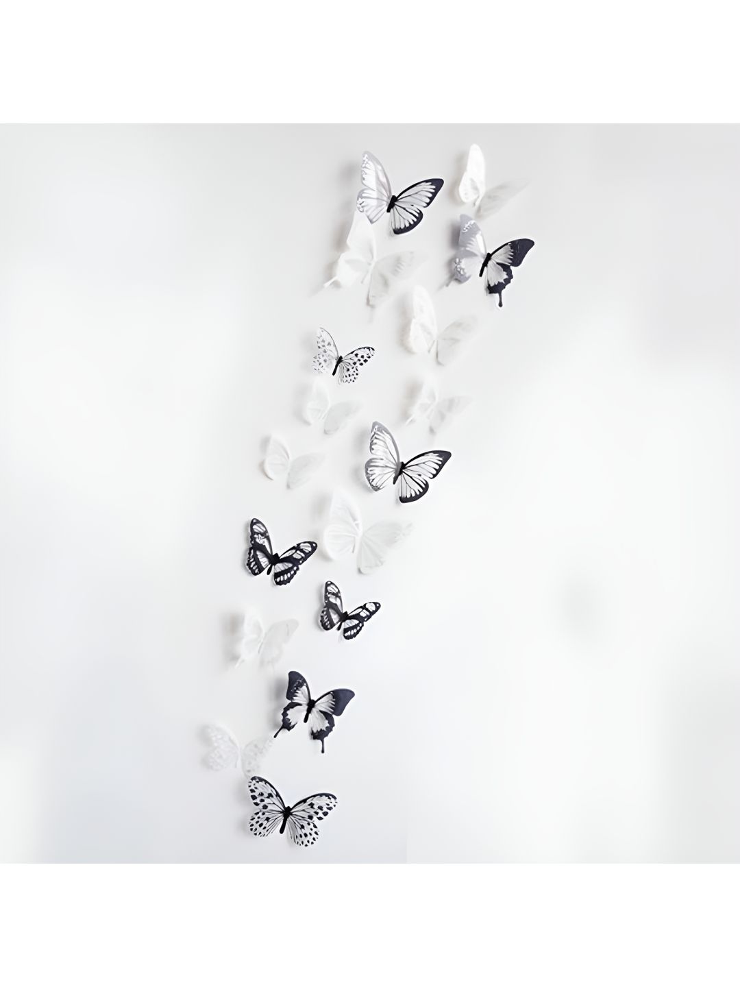 Asian royal Black & White 3D Butterflies Stickers for Wall-picture-33