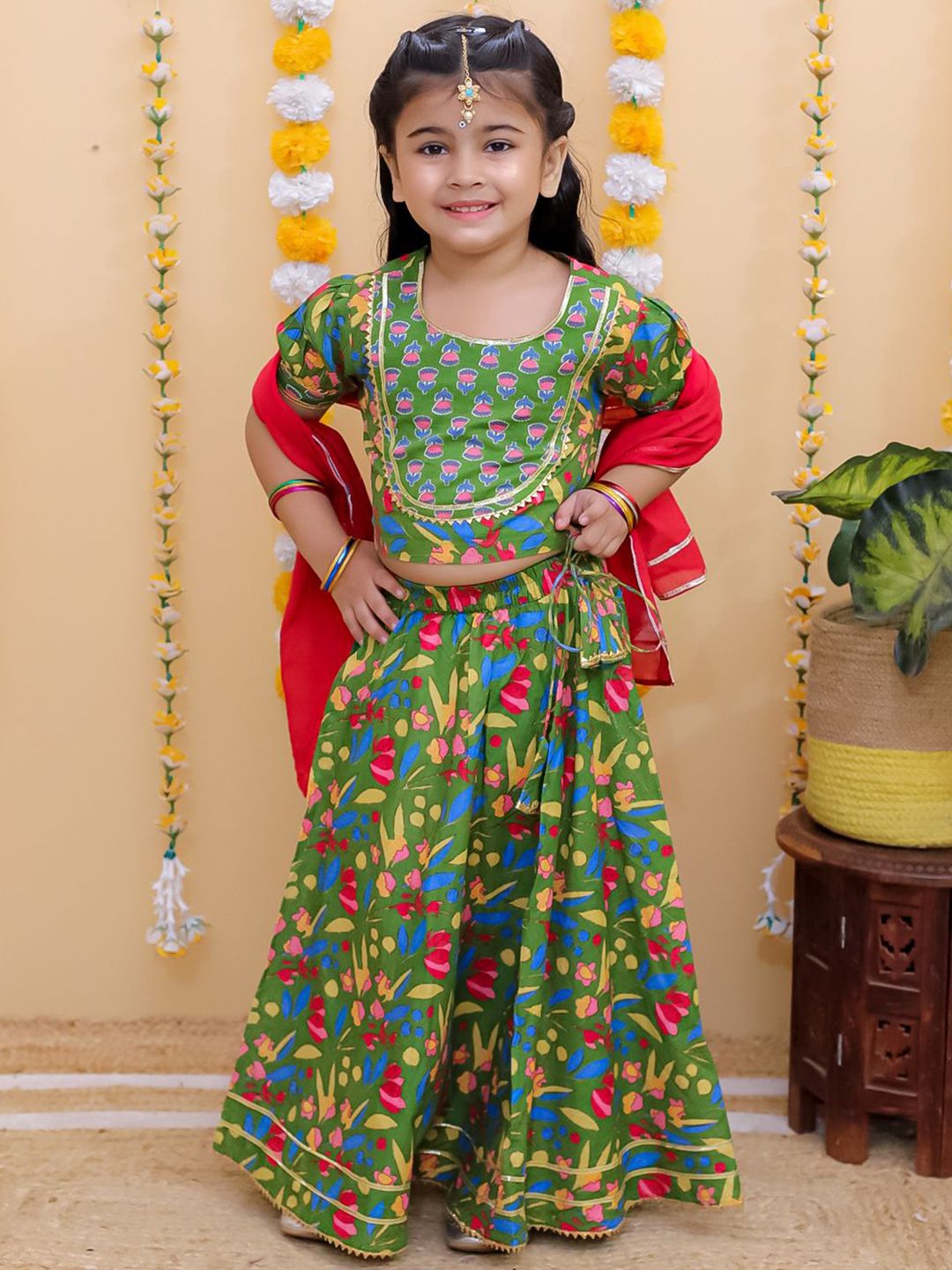 UNBIND Girls Printed Ready to Wear Lehenga & Blouse With Dupatta-picture-47