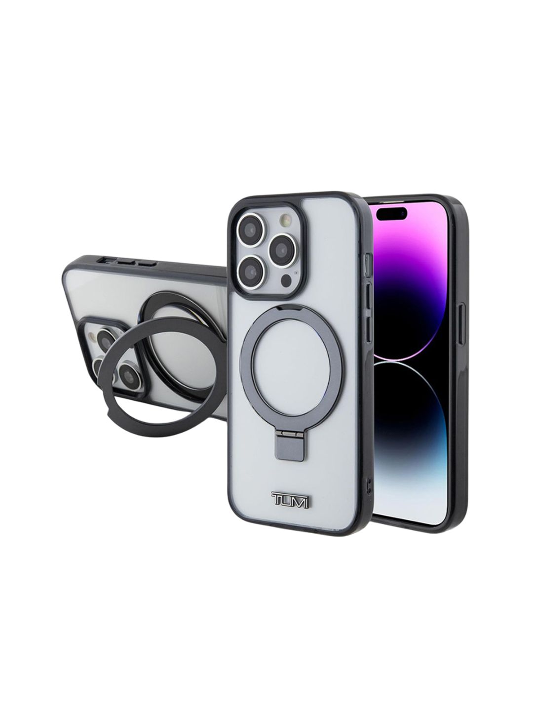 CG MOBILE White Tumi Hc Silicone Metallic Magsafe iPhone 15 Pro Max Back Case With Stand-image-17