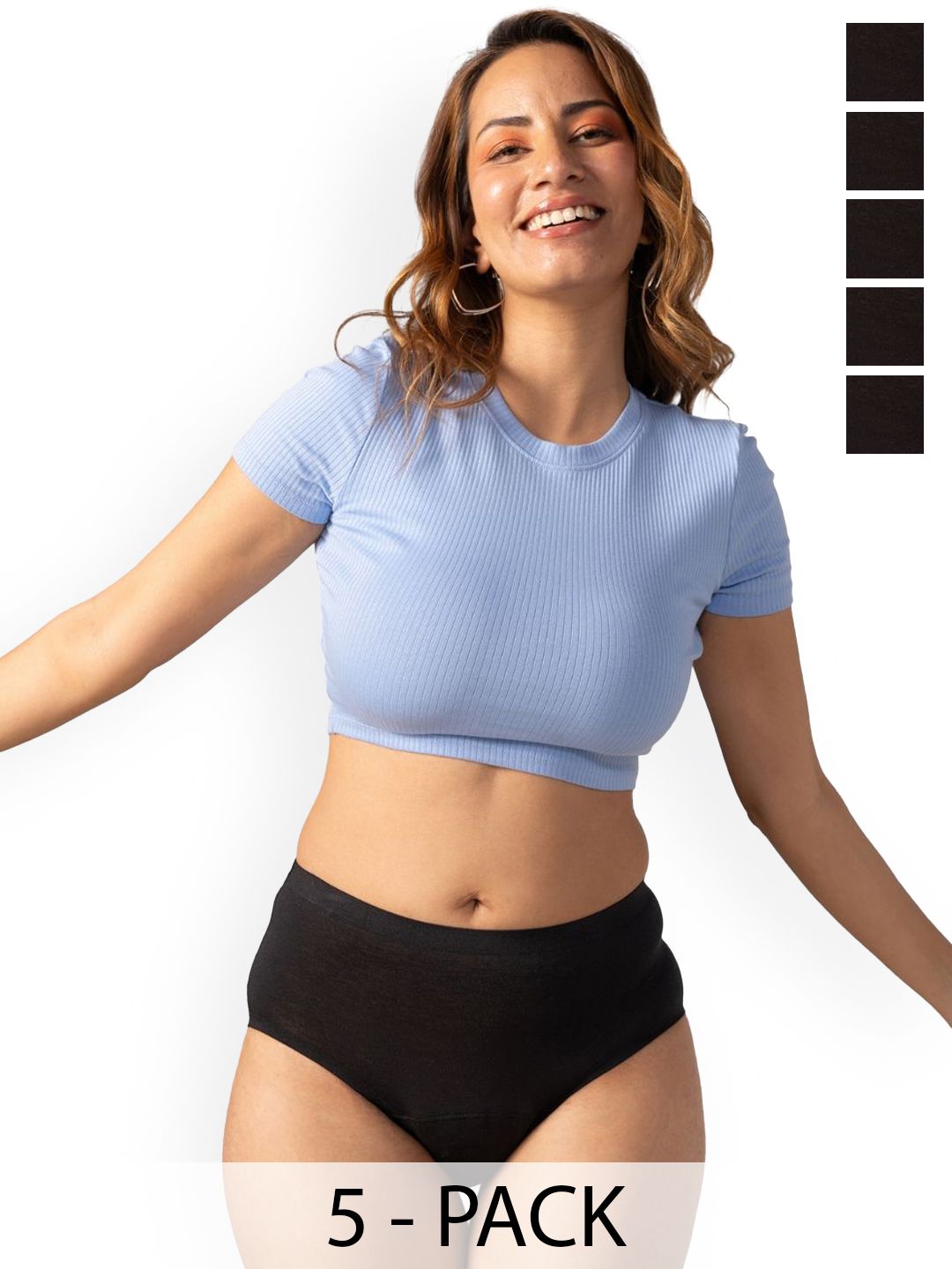 Mahina Women Pack Of 5 Period Mid Rise Briefs-image-38