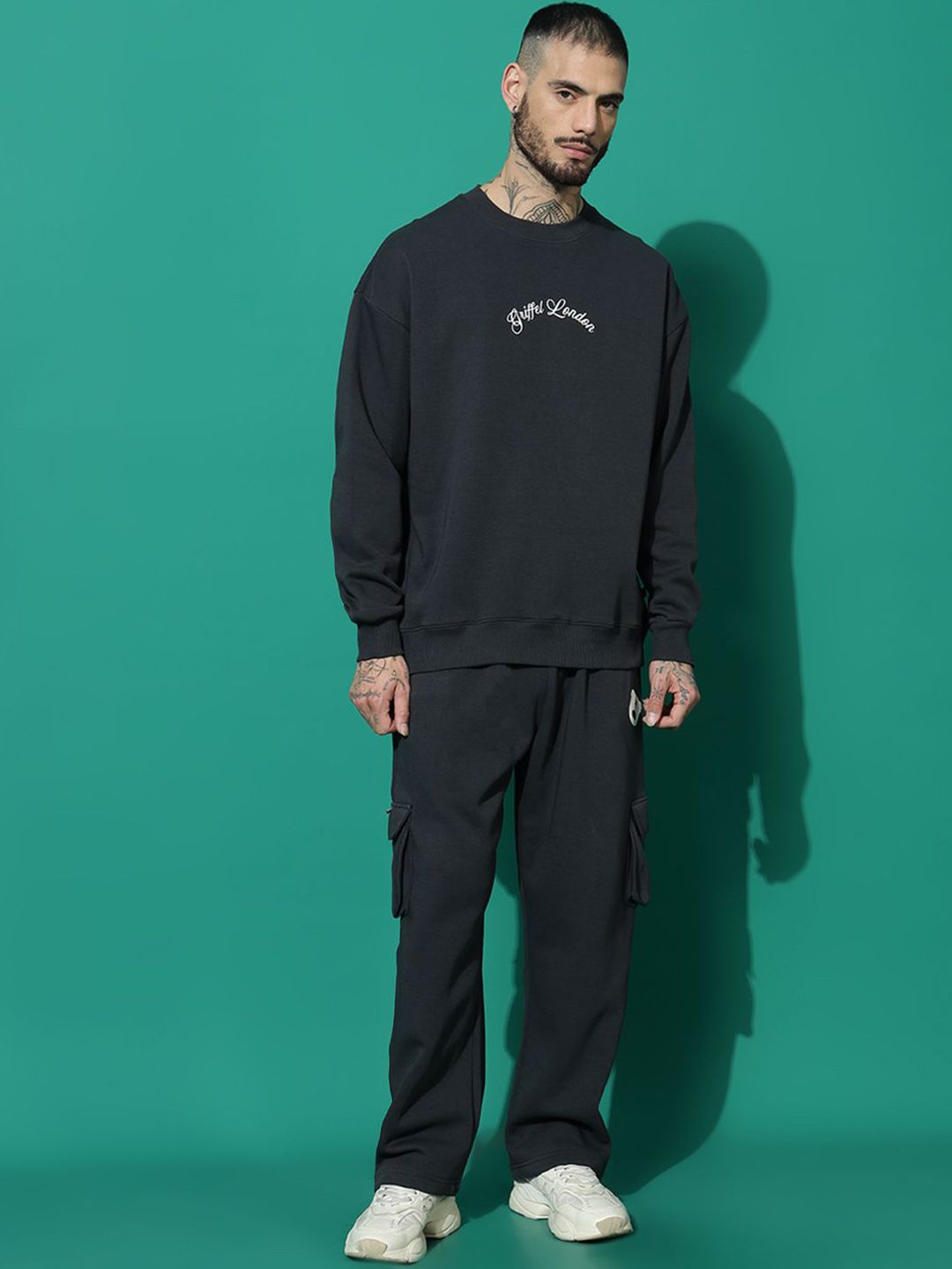 GRIFFEL Men Mid-Rise Round Neck Tracksuits-picture-12