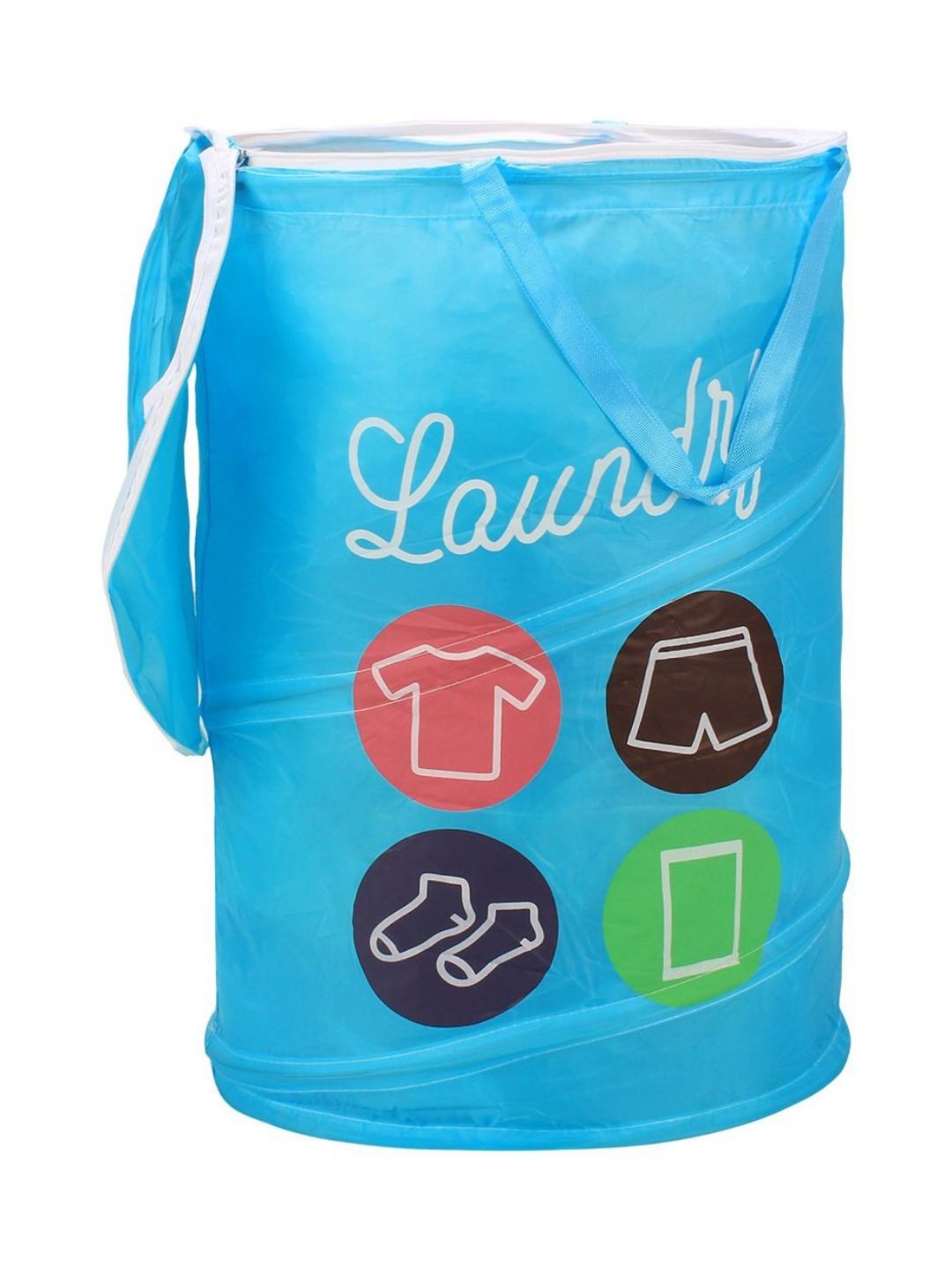 HOKIPO Blue & White Printed Foldable Laundry Bag-picture-16
