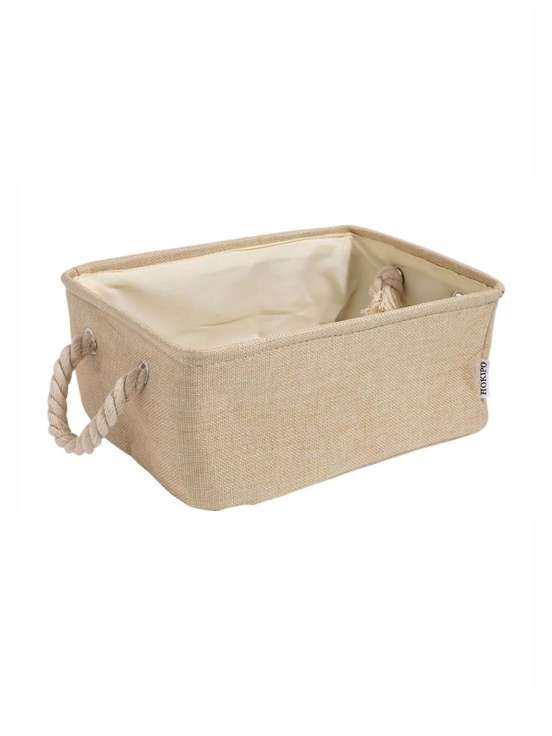 HOKIPO Beige Foldable Storage Basket Organizer-picture-9