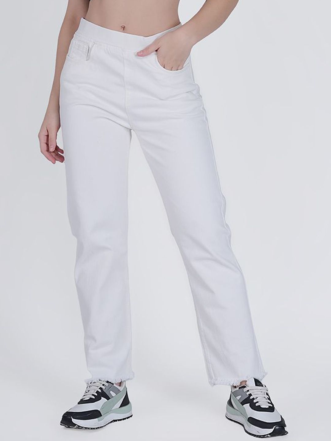 MM-21 Women Loose Wide Leg Stretchable Jeans-picture-38