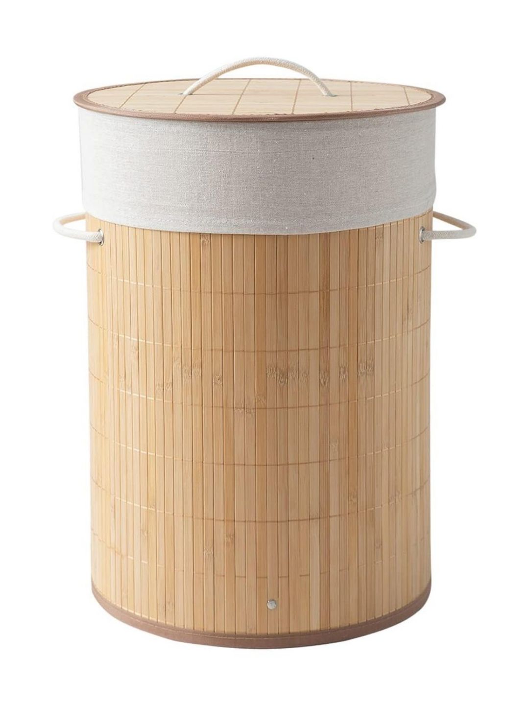 HOKIPO Brown Bamboo Eco-Friendly Foldable Laundry Basket Hamper With Lid-57ltr-image-42