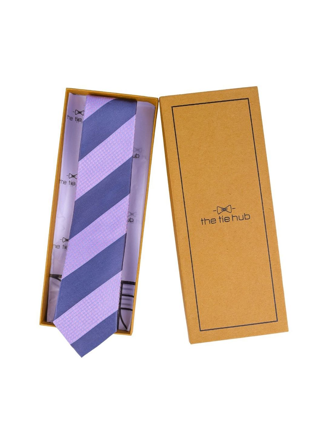 The Tie Hub Men Striped Skinny Tie-picture-27