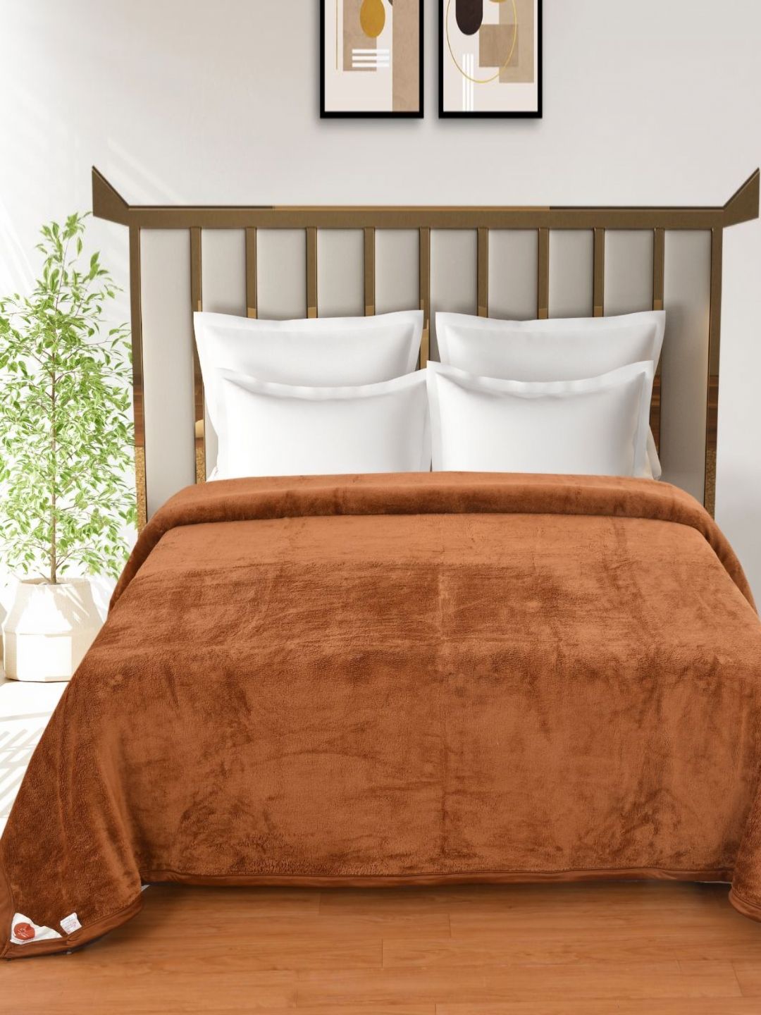 Florida Brown & White 300 GSM Double Bed Blanket-image-30