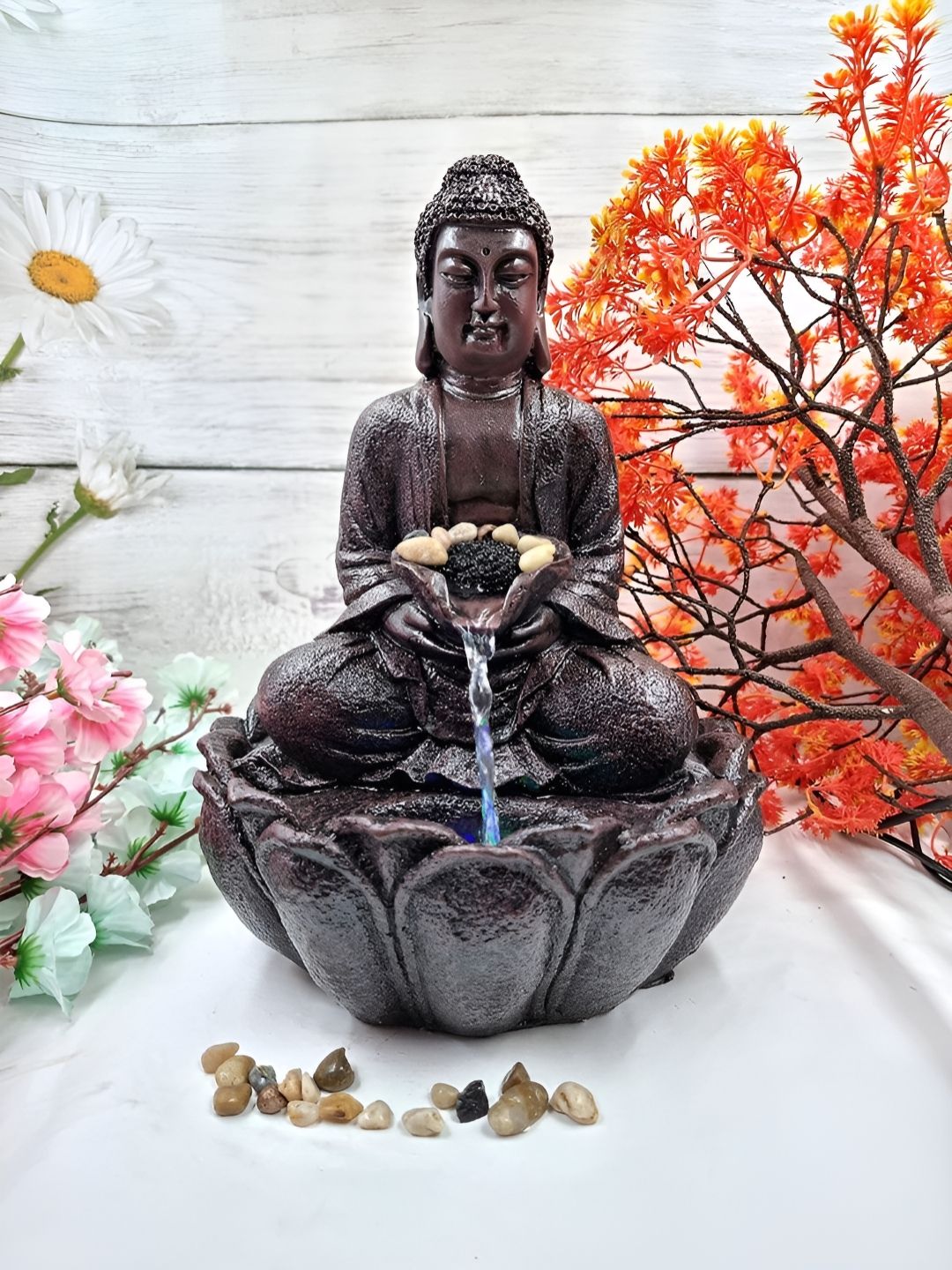 EXPLEASIA Brown Lotus Buddha Water Fountains-picture-8