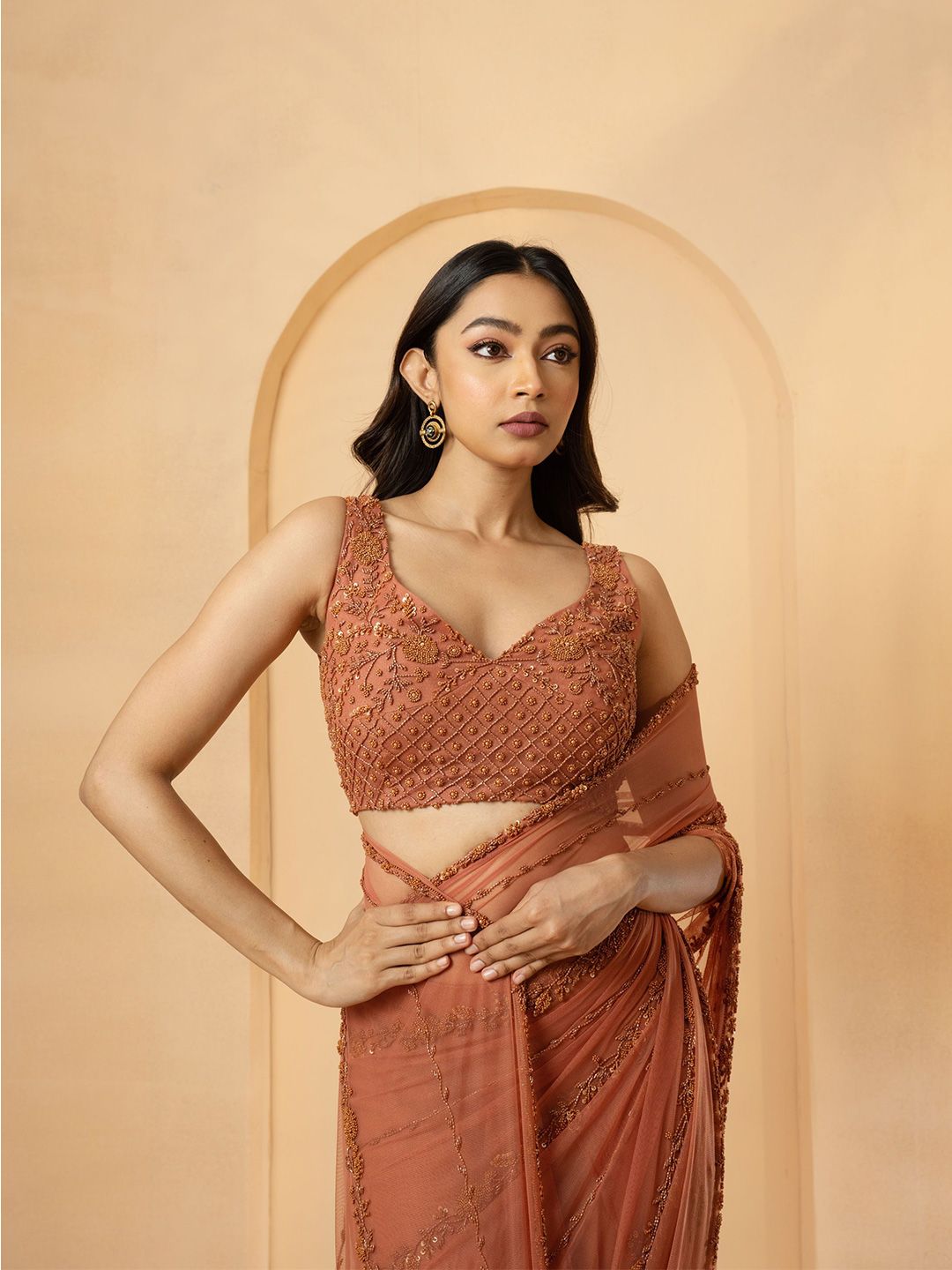 Quench A Thirst Floral Pure Georgette Ready to Wear Saree-image-25