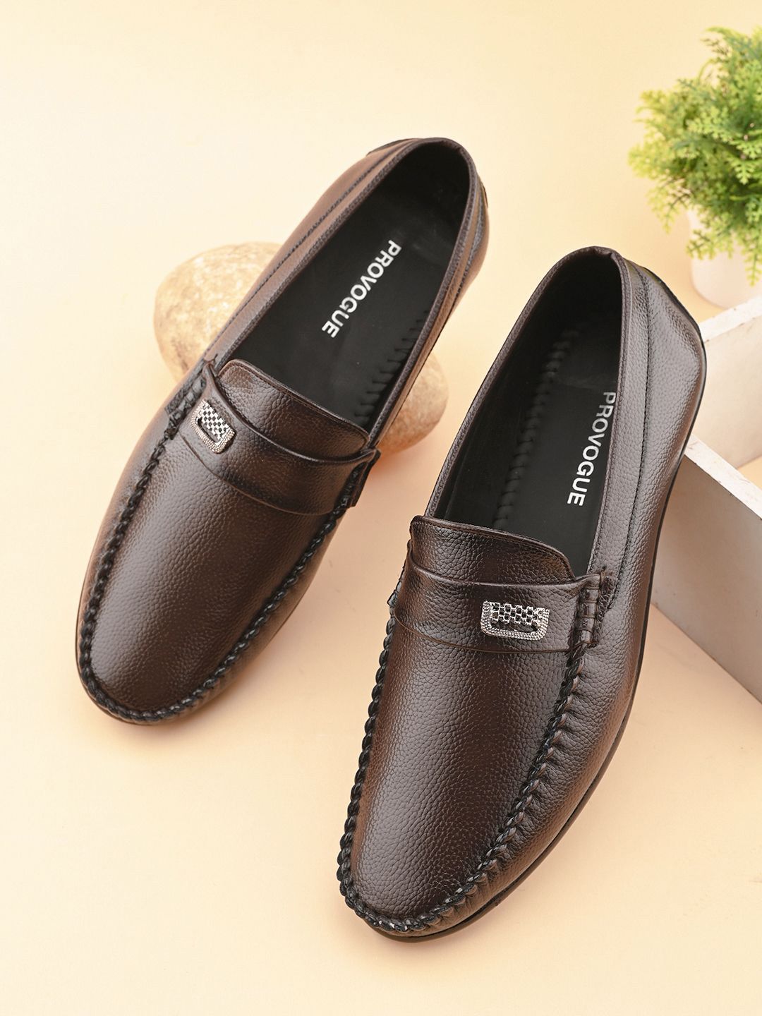 Provogue Men Textured Slip- On Formal Shoes-picture-57