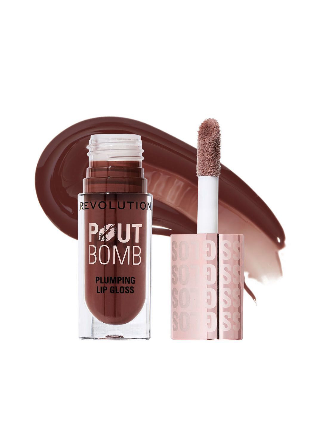 Makeup Revolution London Pout Bomb Plumping Lip Gloss - 4.6 ml - Espresso Cool Nude-image-26