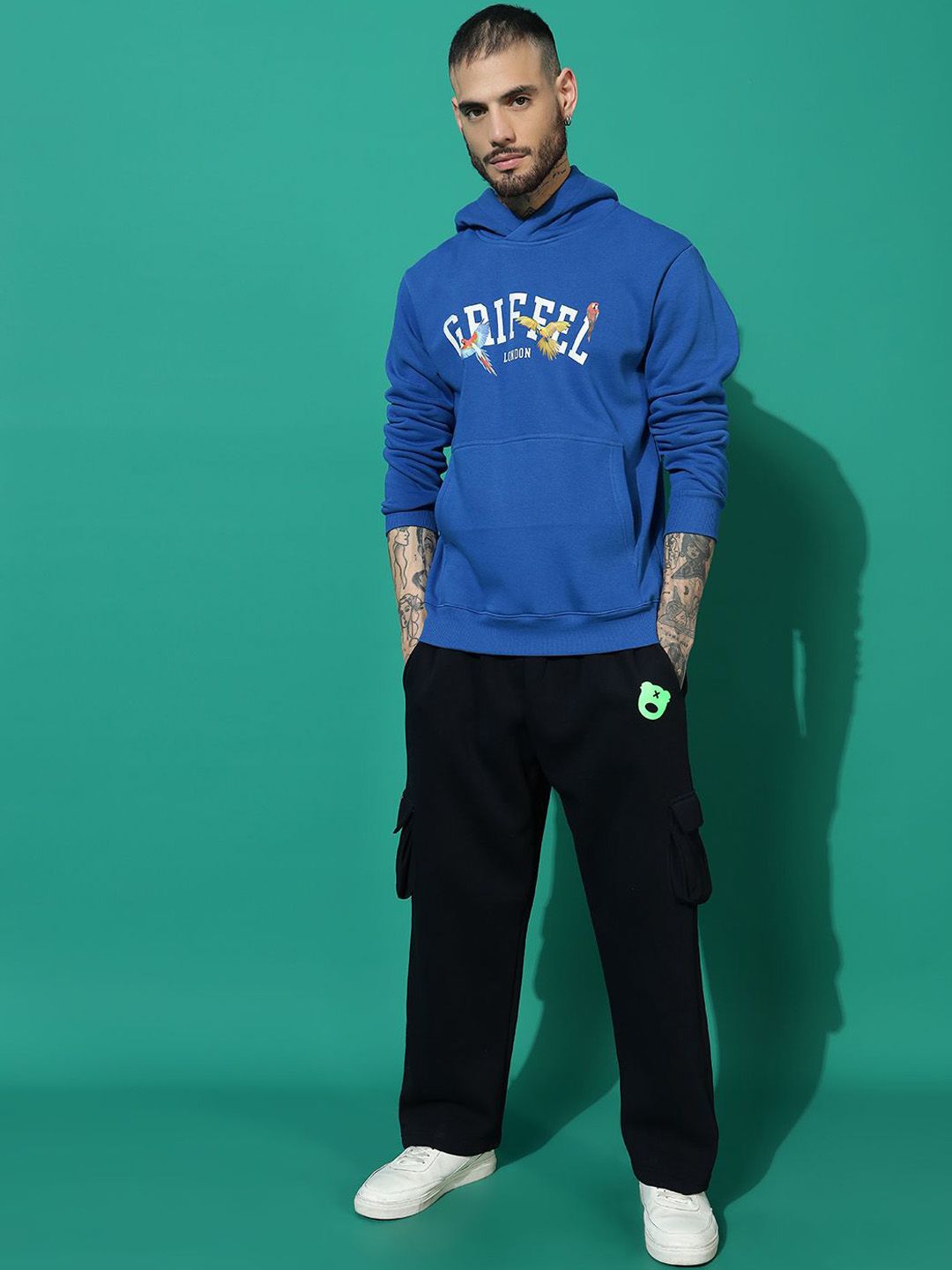 GRIFFELMen Printed Long Sleeves Mid-Rise Tracksuits-image-28