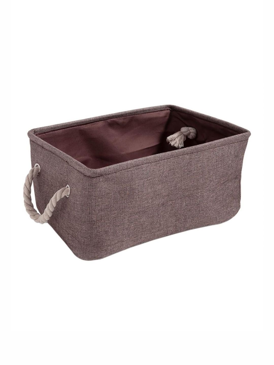 HOKIPO Brown Jute Foldable Laundry Bag With Handles-picture-15