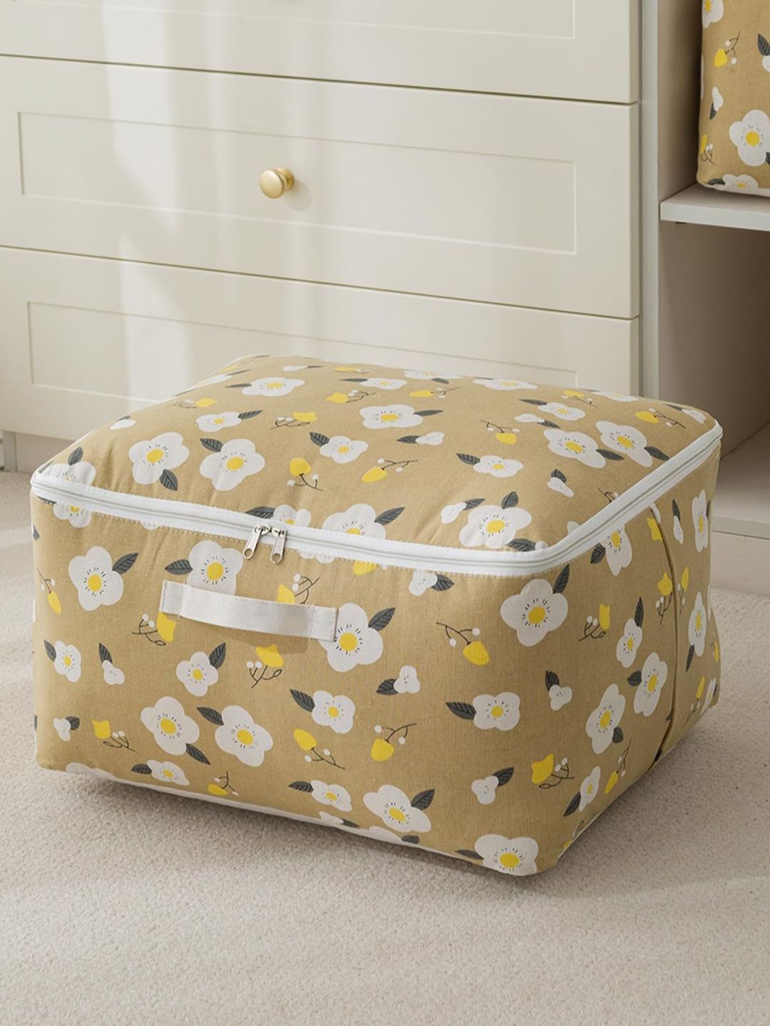 HOKIPO Brown & White Printed Clothes Storage Organizer-image-5