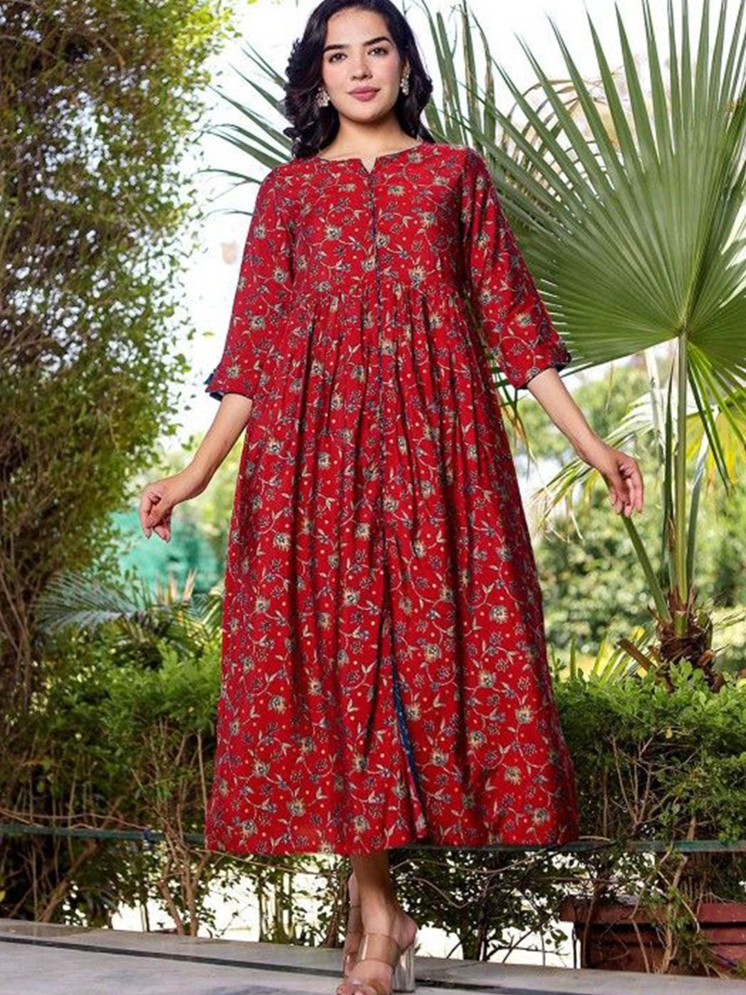 Chandbaali Floral Print Maxi Dress-picture-41