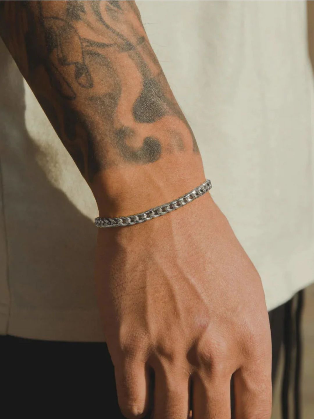 SUFFIRE Men Rhodium-Plated Link Bracelet-picture-14