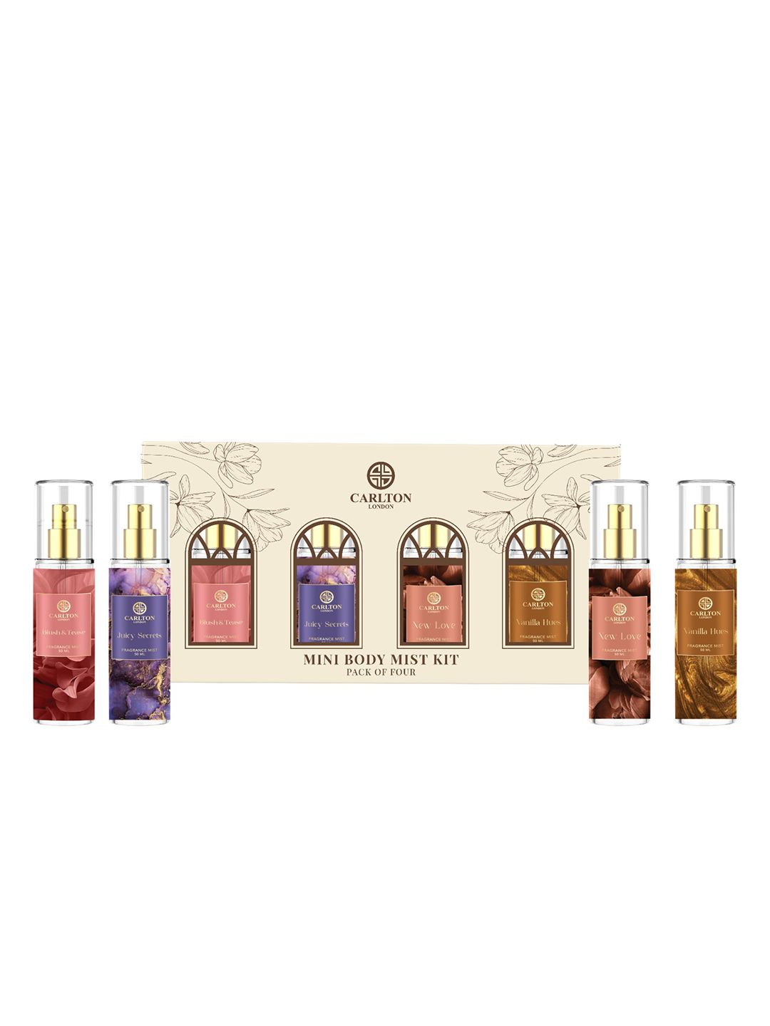 Carlton London Set Of 4 Mini Body Mist - 50ml Each-picture-44