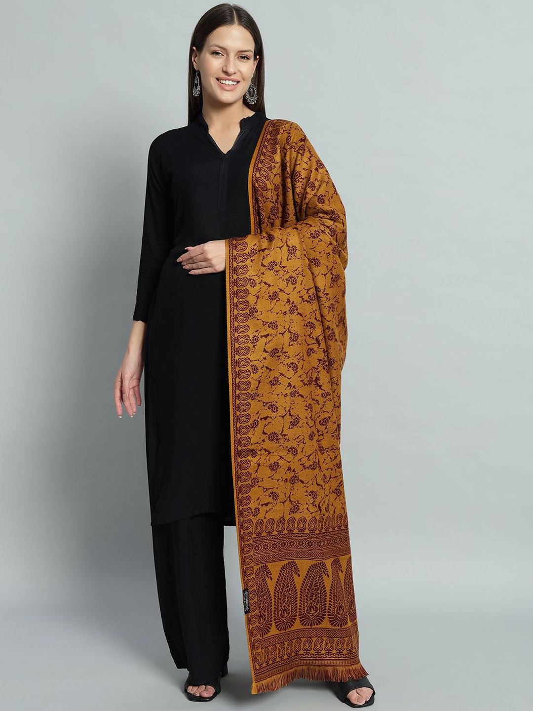 HANDICRAFT PALACE Women Paisley Woven Design Shawl-picture-32