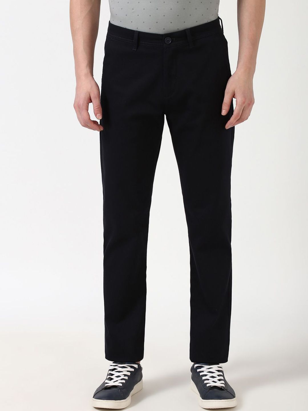 Peter England Casuals Men Super Slim Fit Mid-Rise Cotton Trouser-picture-31
