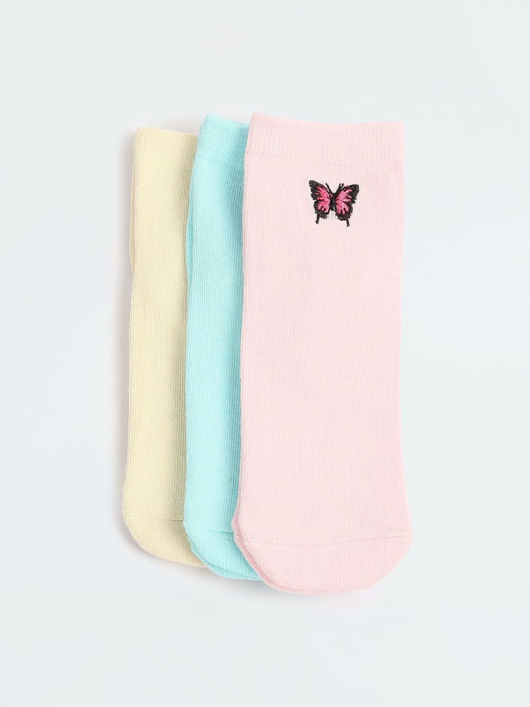 max Girls Pack Of 3 Ankle-Length Socks-picture-39