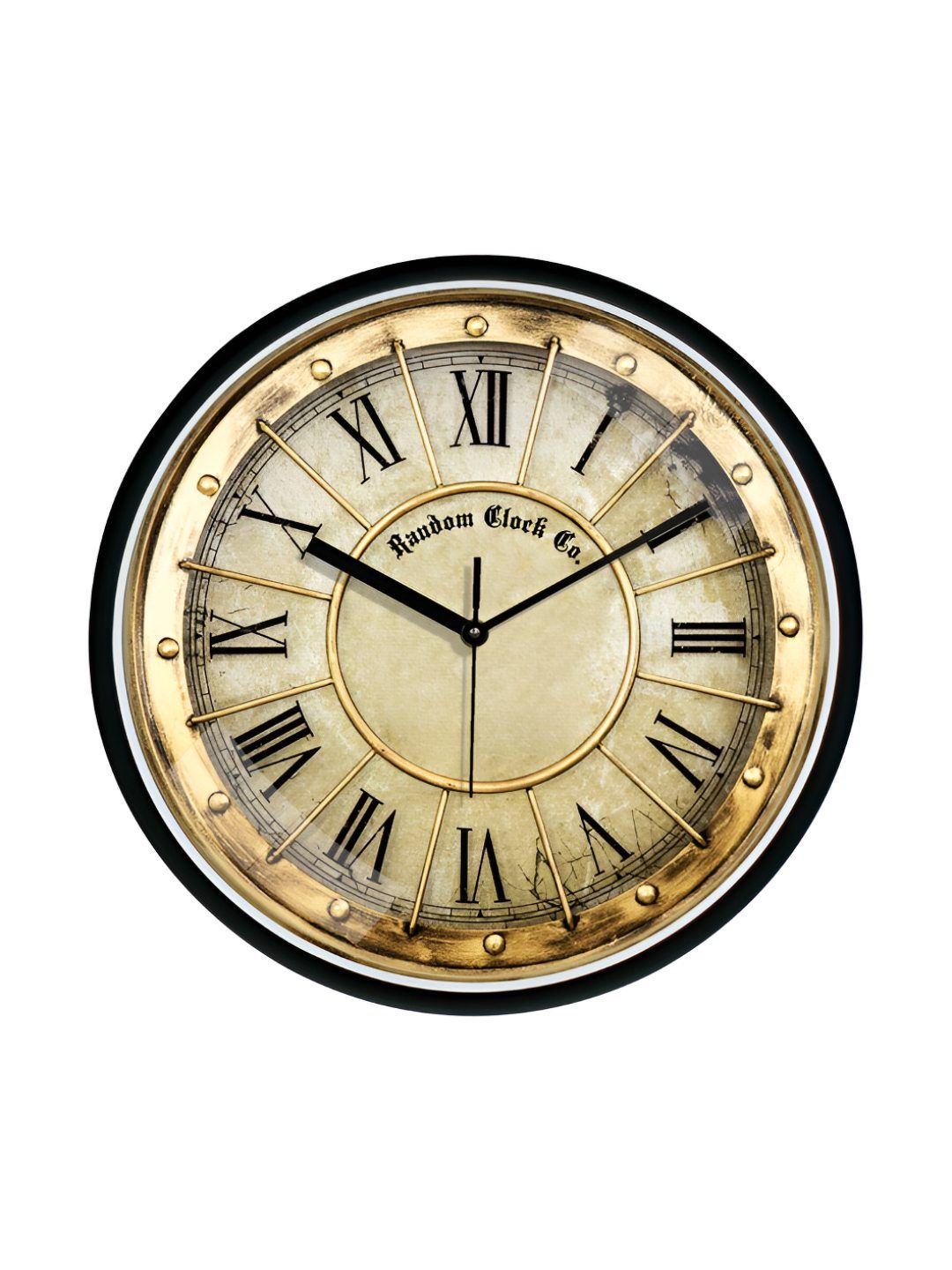 RANDOM Black & Beige Printed Traditional Wall Clock-picture-50
