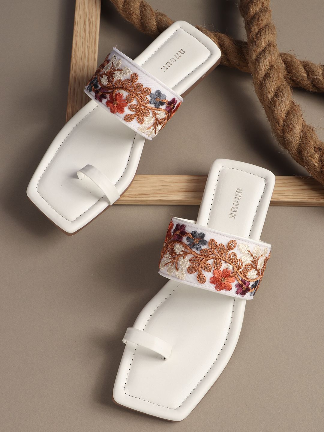 Anouk Women Embroidered One Toe Flats-image-21