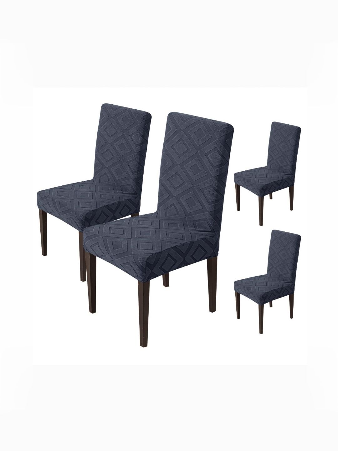 HOUSE OF QUIRK 4-Pcs Charcoal Patterned 220 GSM Chair Cover-picture-40