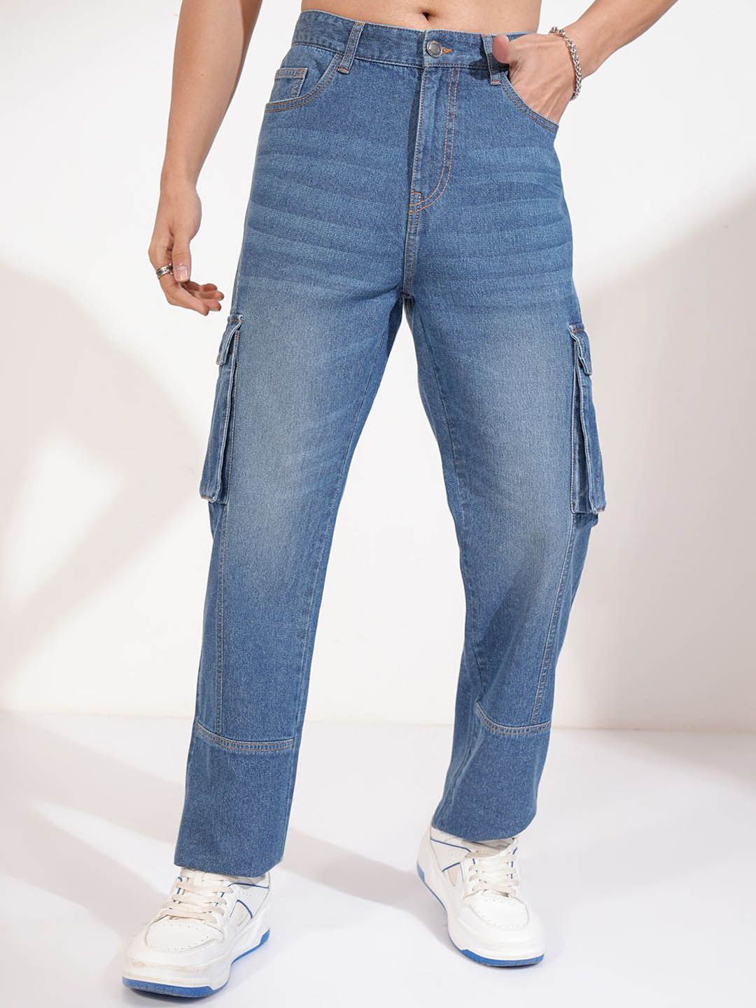 HIGHLANDER Men Cotton Straight Fit Light Fade Jeans-picture-12