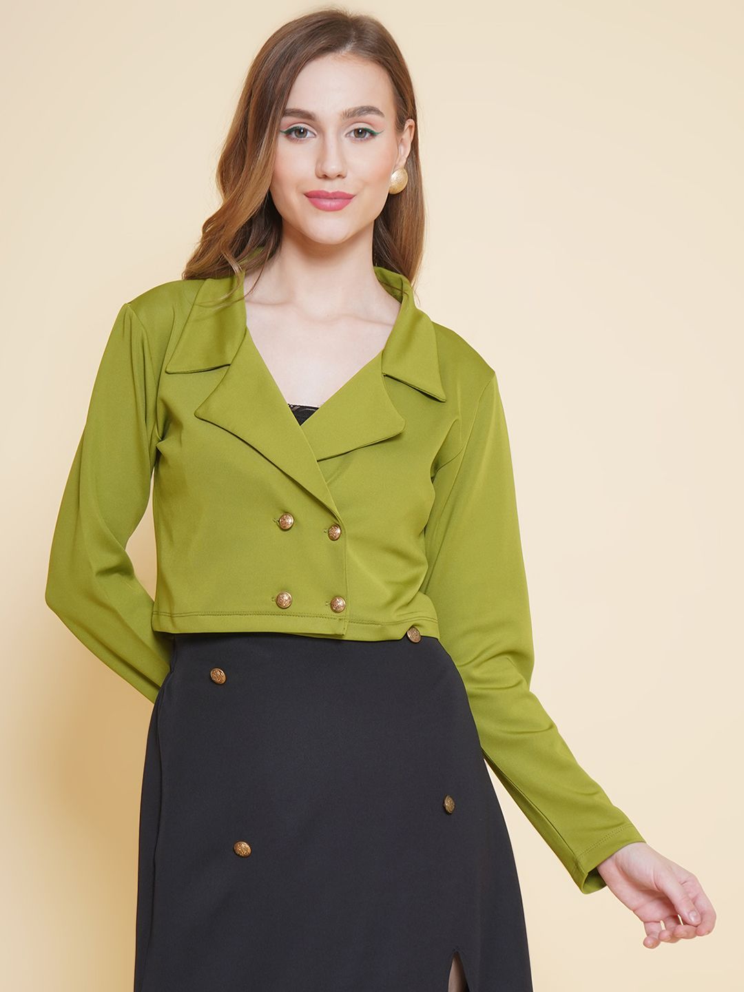 KATLINE Double-Breasted Relaxed-Fit Casual Blazer