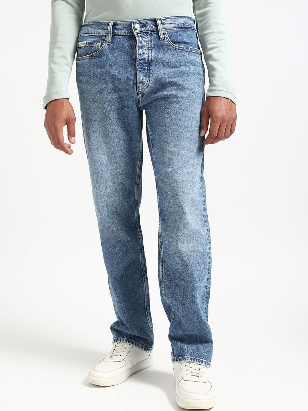 Calvin Klein Jeans Men Cotton Straight Fit Low Distress Light Fade Jeans-picture-25