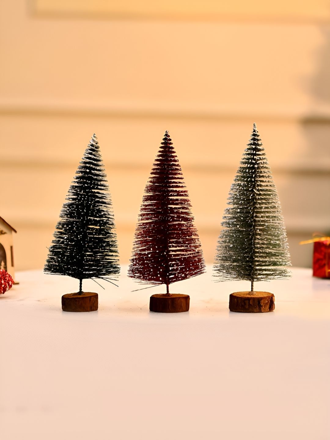 TAYHAA 3-Pcs Red & Green Glittering Christmas Trees-picture-32