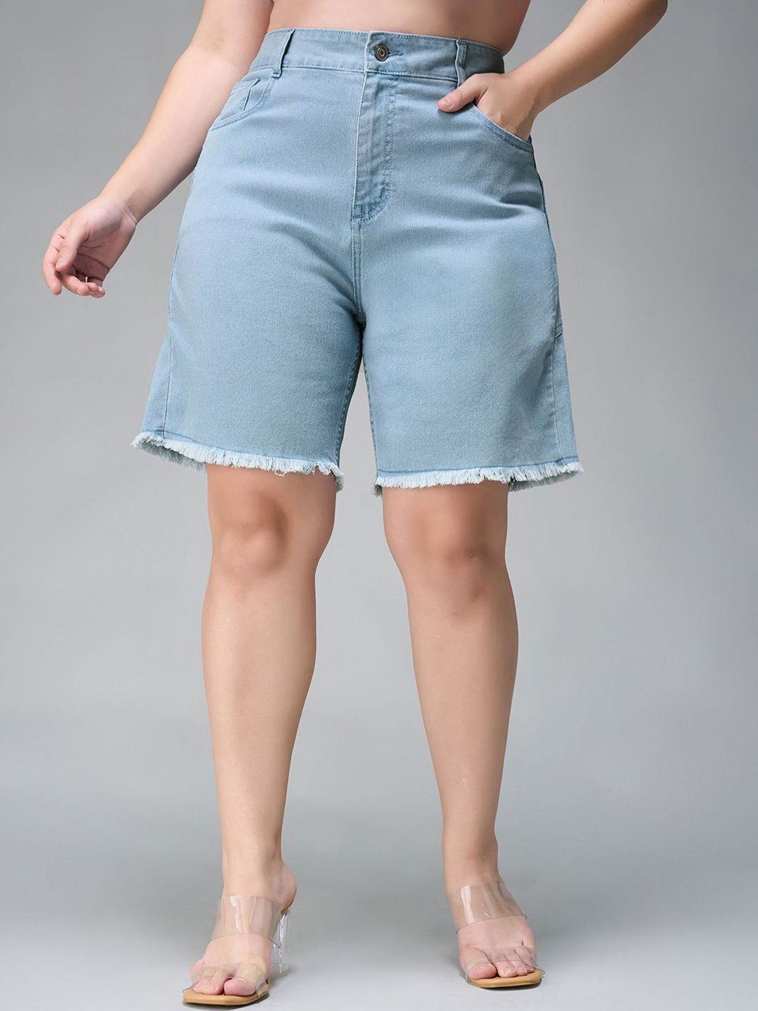 Miss Chase A+ Women High-Rise Denim Denim Shorts-picture-38