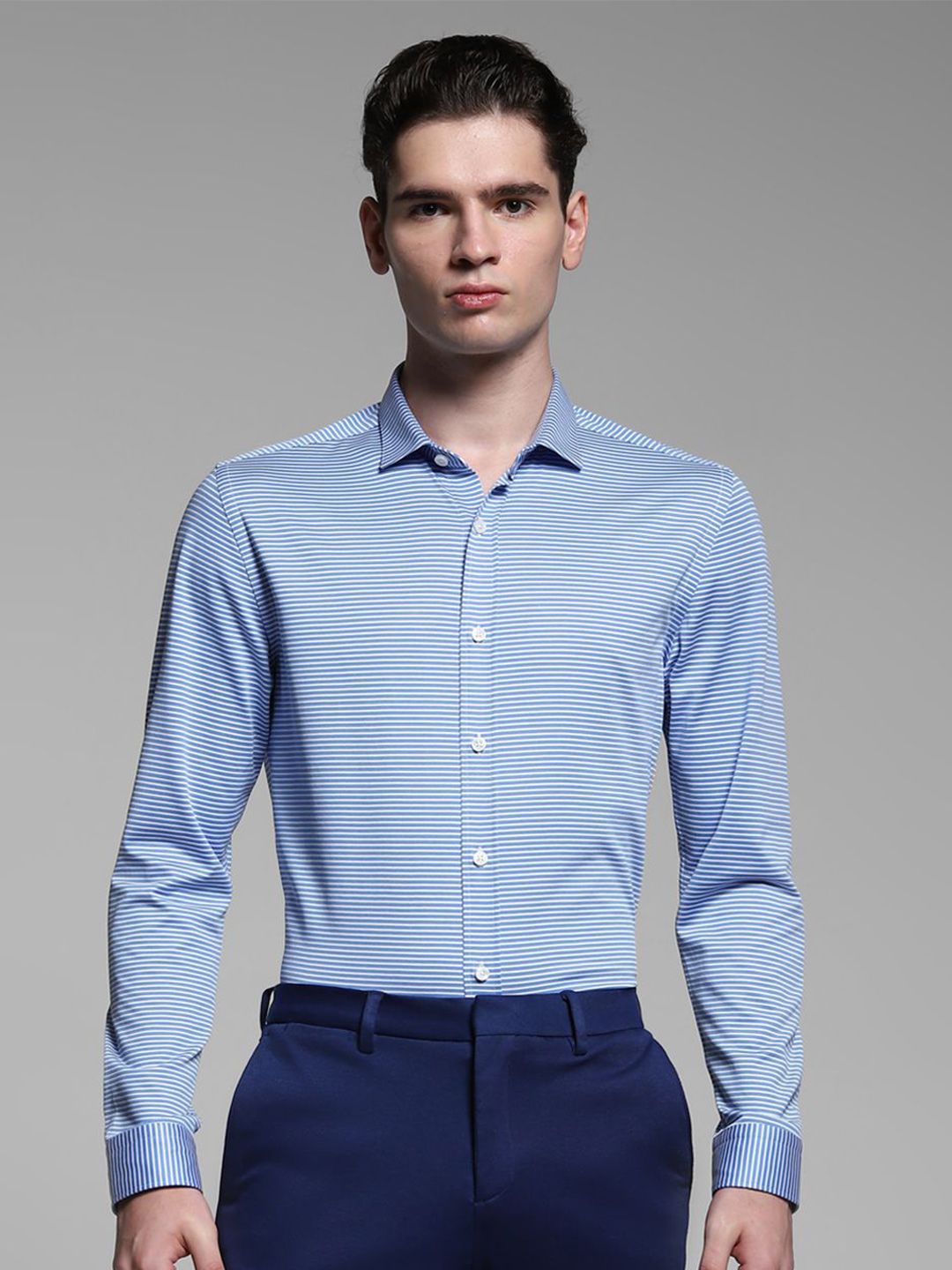 Jack & Jones Men Slim Fit Multi Stripes Opaque Striped Casual Shirt-picture-22