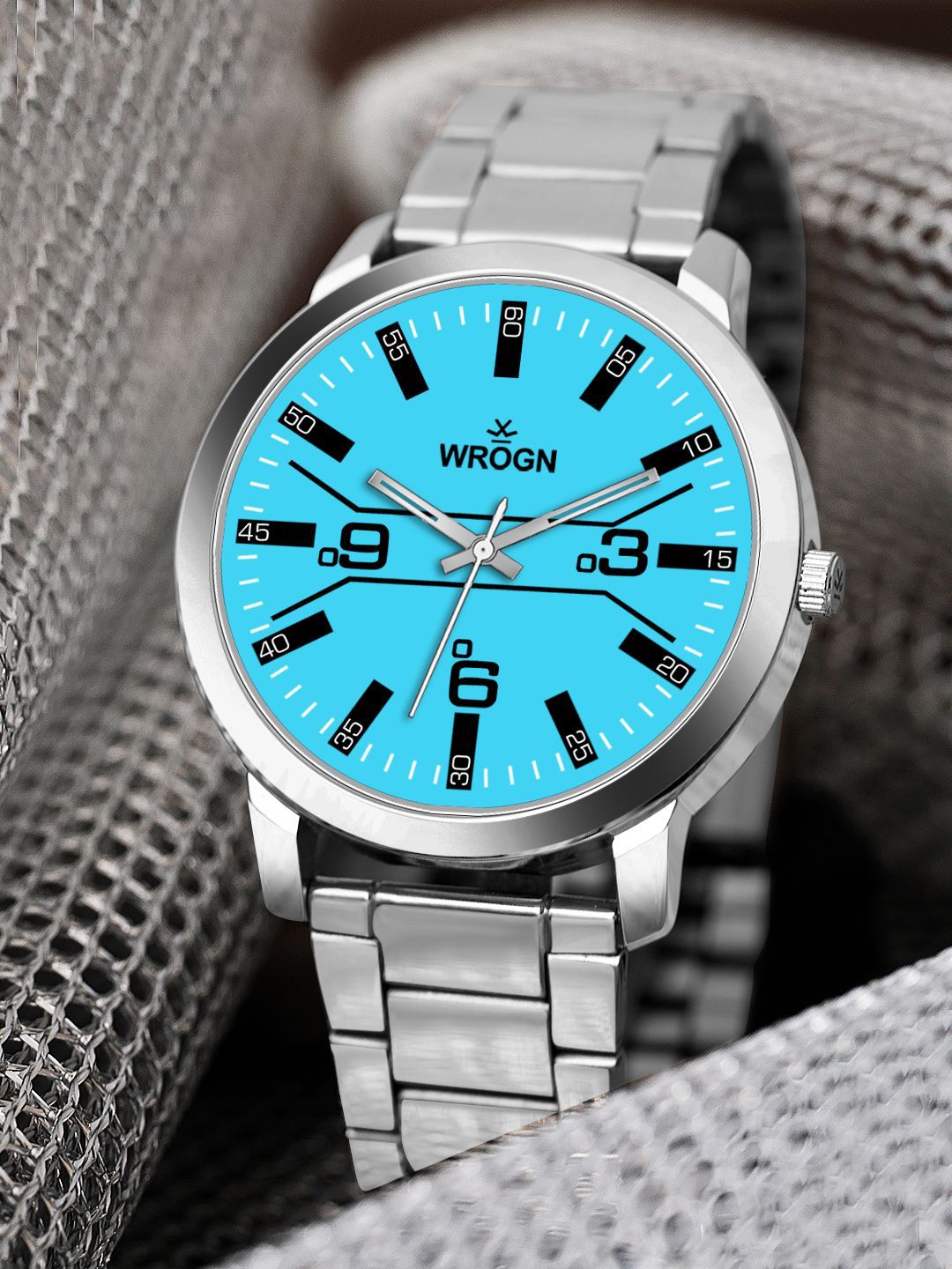 WROGN Men Printed Dial & Stainless Steel Straps Analogue Watch HOBWRG041SBL-picture-22