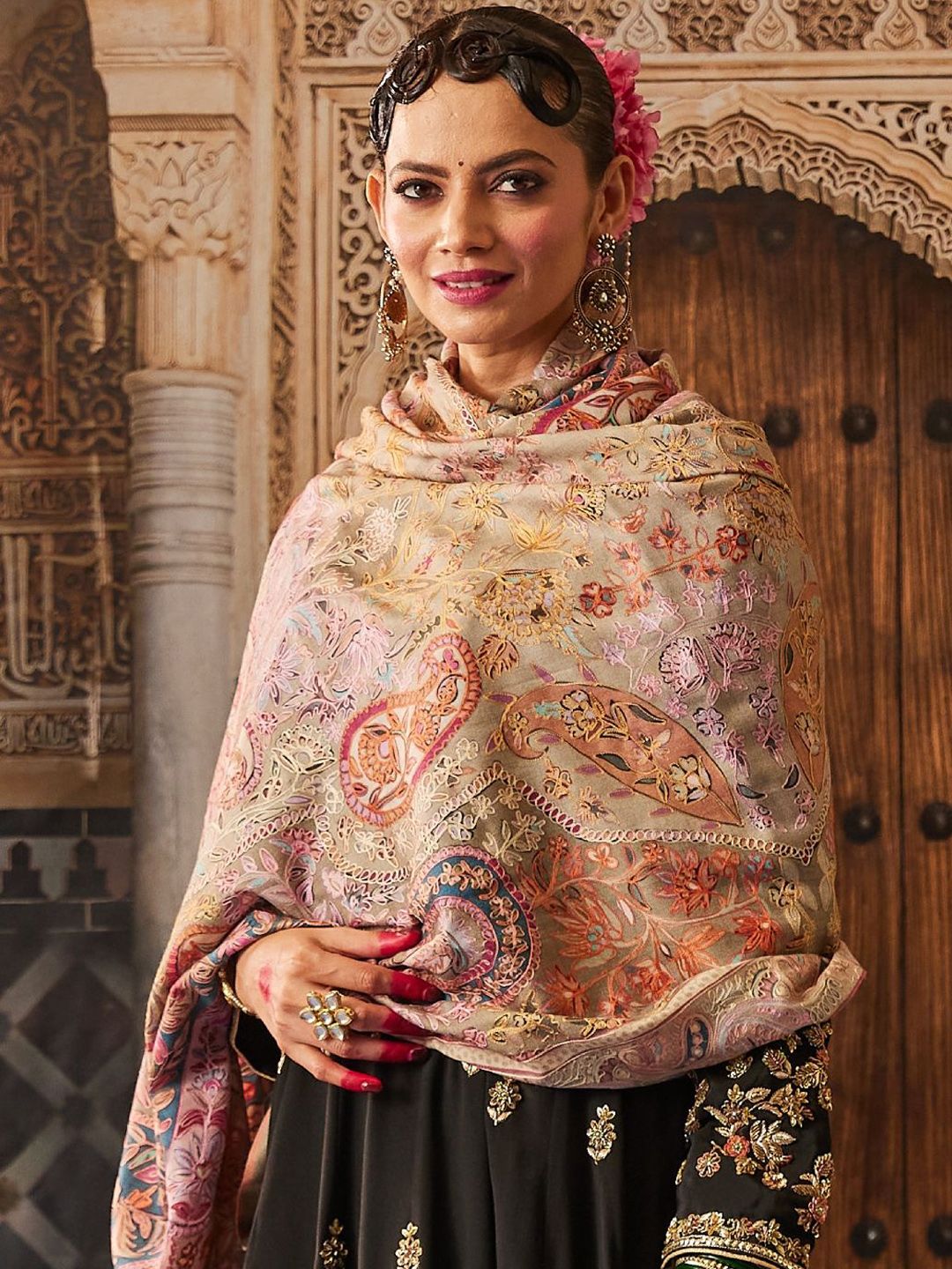 Pashmoda Women Floral Embroidered Shawl-picture-30