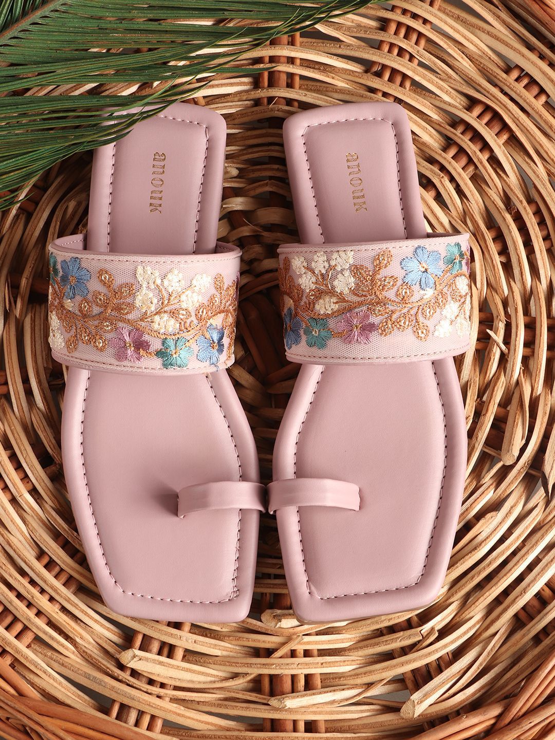 Anouk Women Printed Ethnic Open Toe Flats with Embroidered-picture-28