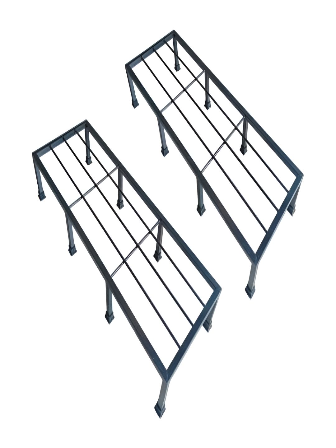 NIYARA 2-Pcs Black Rectangular Planter Stands