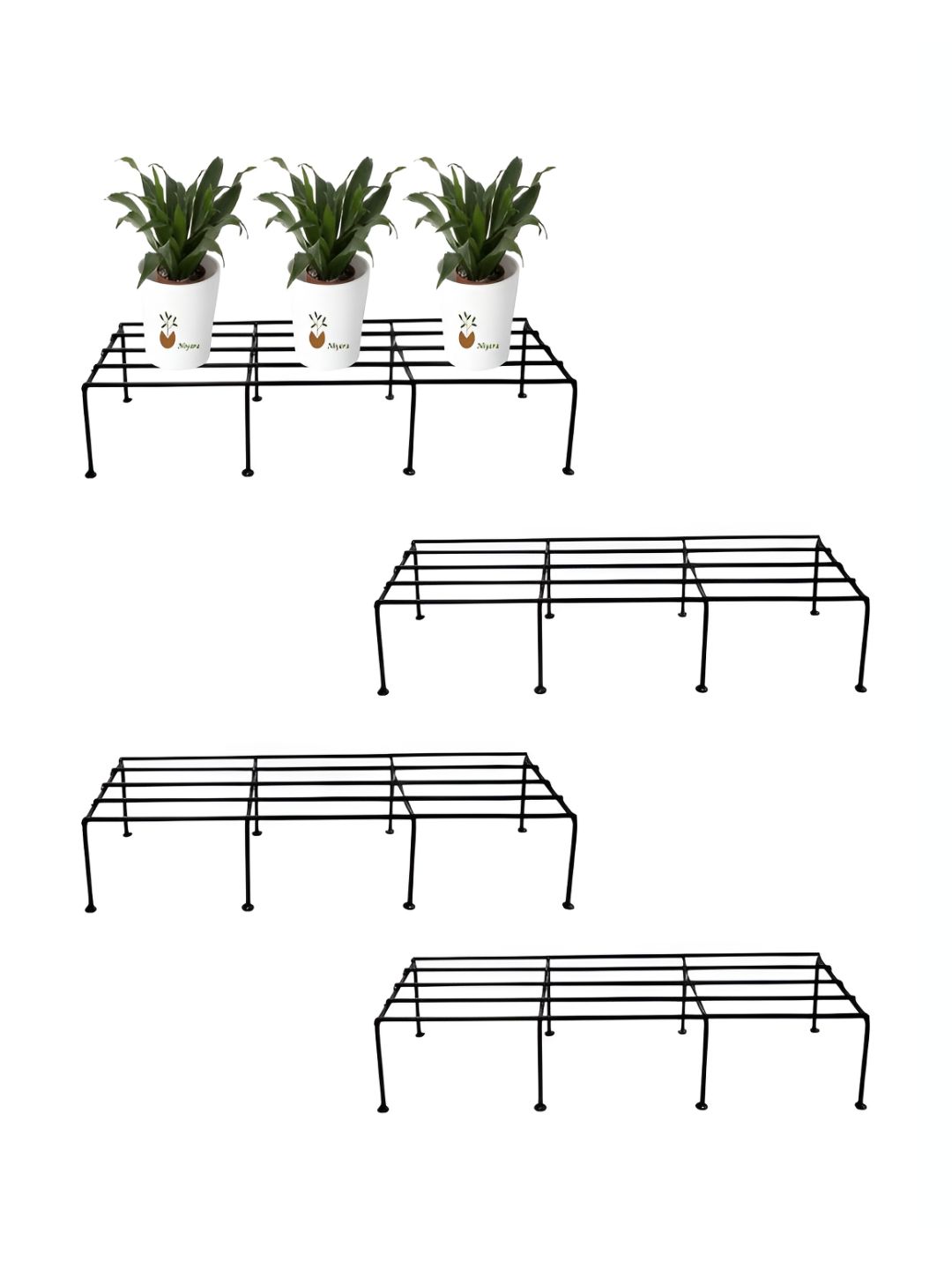 NIYARA 4-Pcs Black Rectangular Planter Stands-image-30
