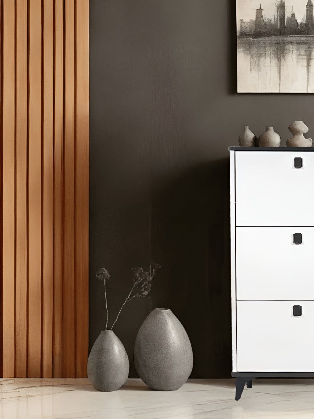 THE ARTMENT White Slimline Shoe Cabinet